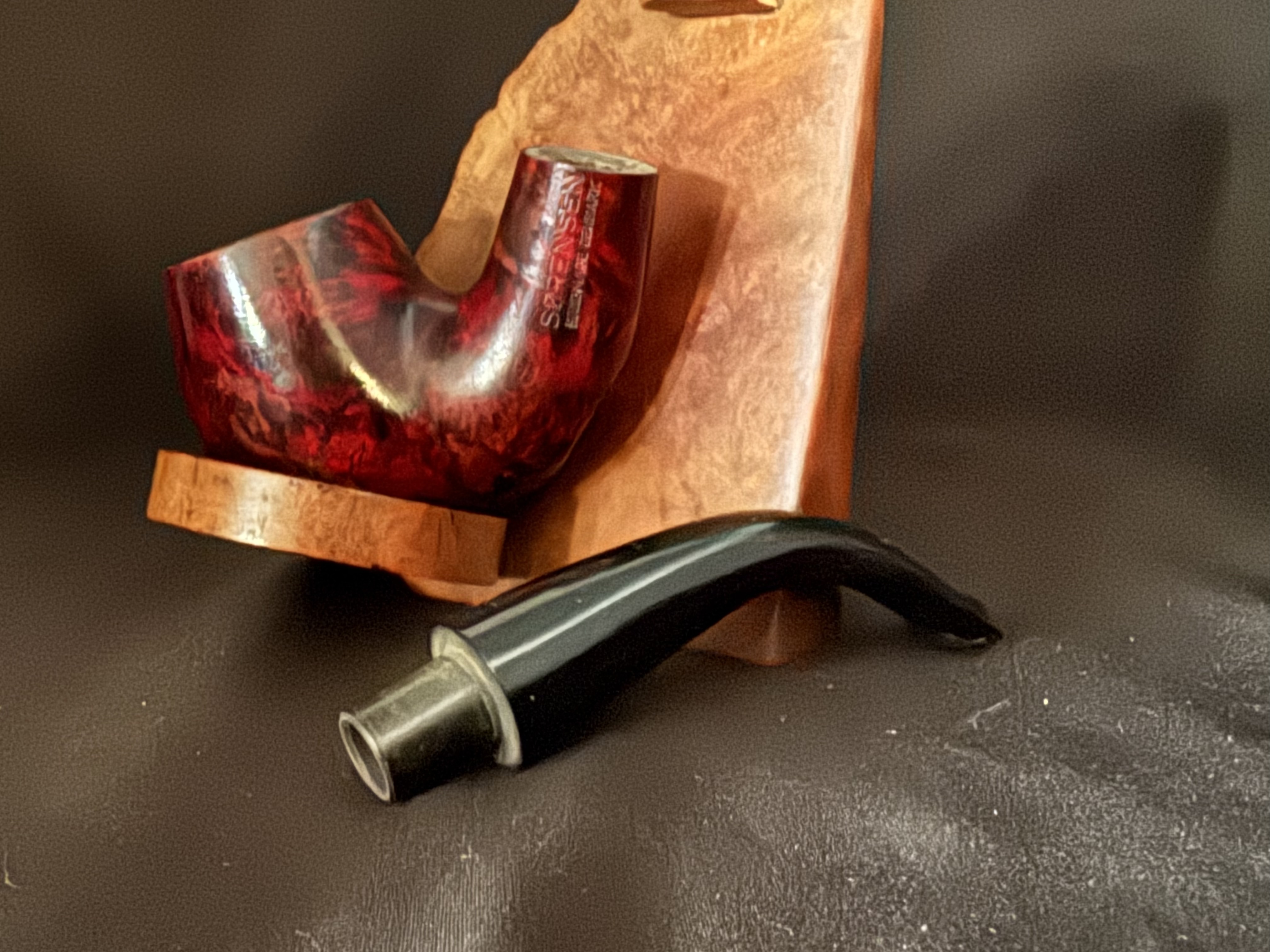 Kjeld Sorensen Unsmoked Smooth Bent Brandy Sitter Pipe - 9mm 9