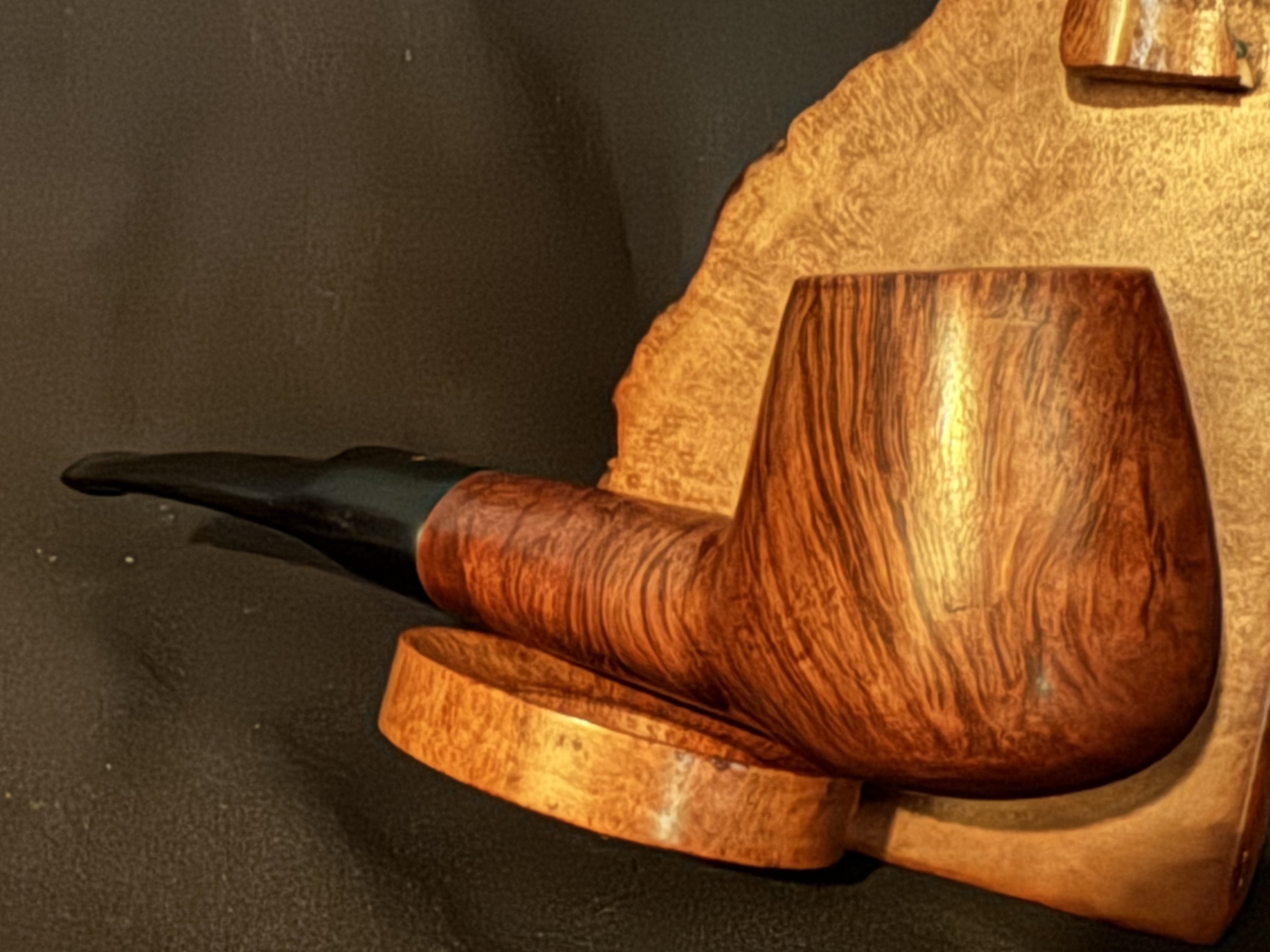 Spitfire by Lorenzo Lario Smooth Brandy Estate Pipe, Oval Shank, 9mm Filter, Fishtail Vulcanite Stem 7
