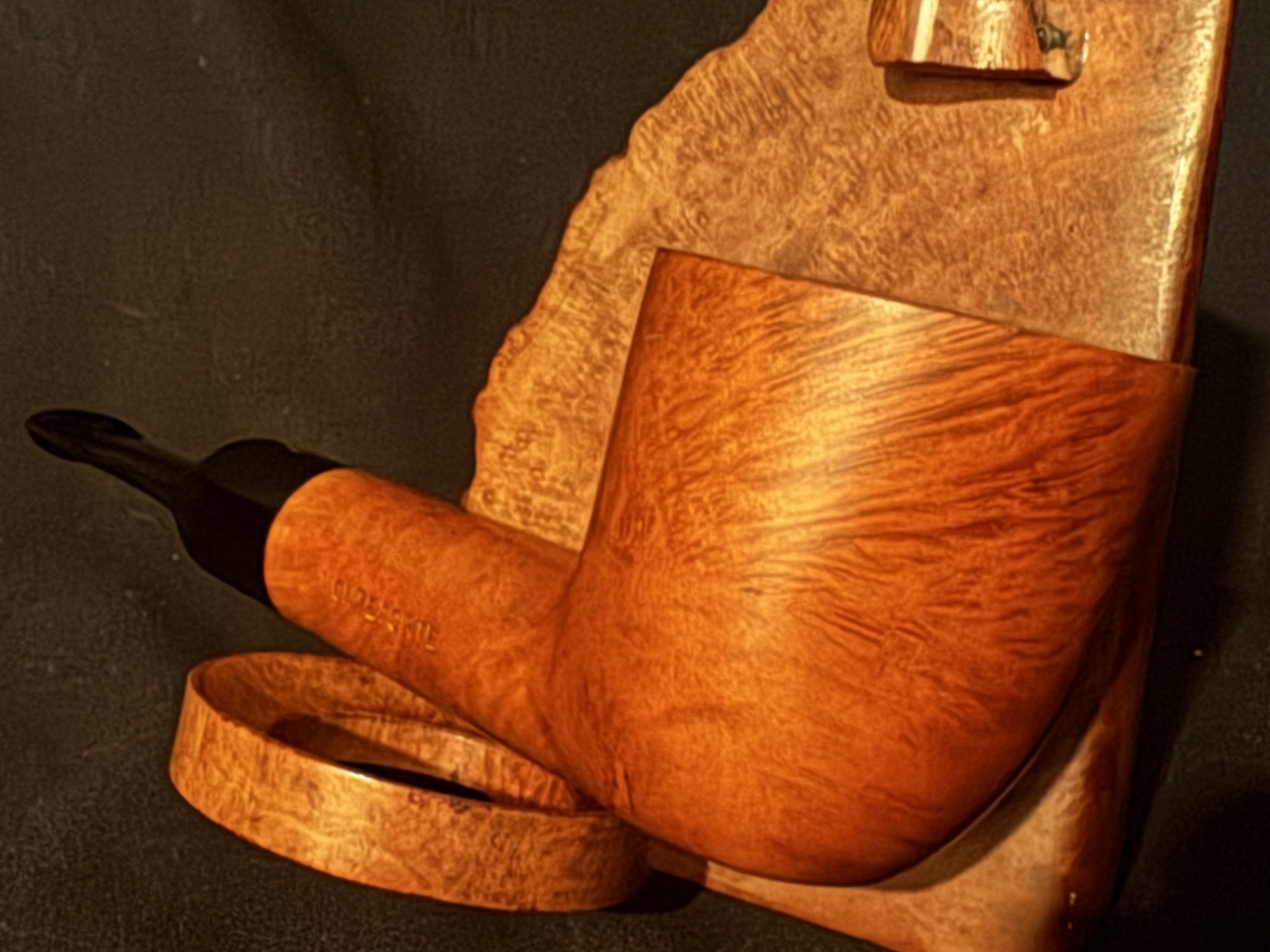Lorenzo Spitfire Monteforte Smooth Straight Oval Bowl Estate Pipe 9mm Filter Vulcanite Saddle Stem