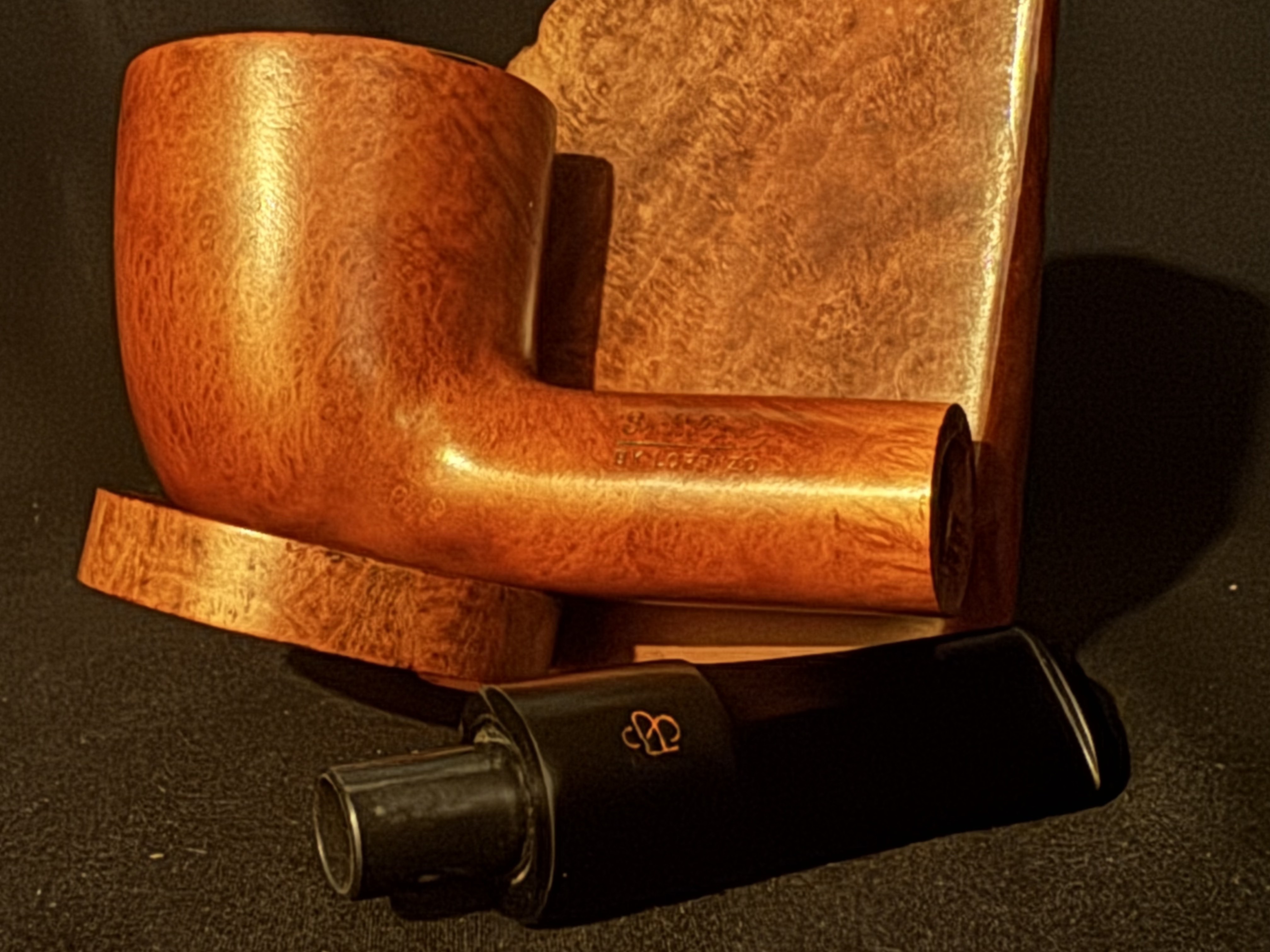 Lorenzo Spitfire Monteforte Smooth Straight Oval Bowl Estate Pipe 9mm Filter Vulcanite Saddle Stem 2