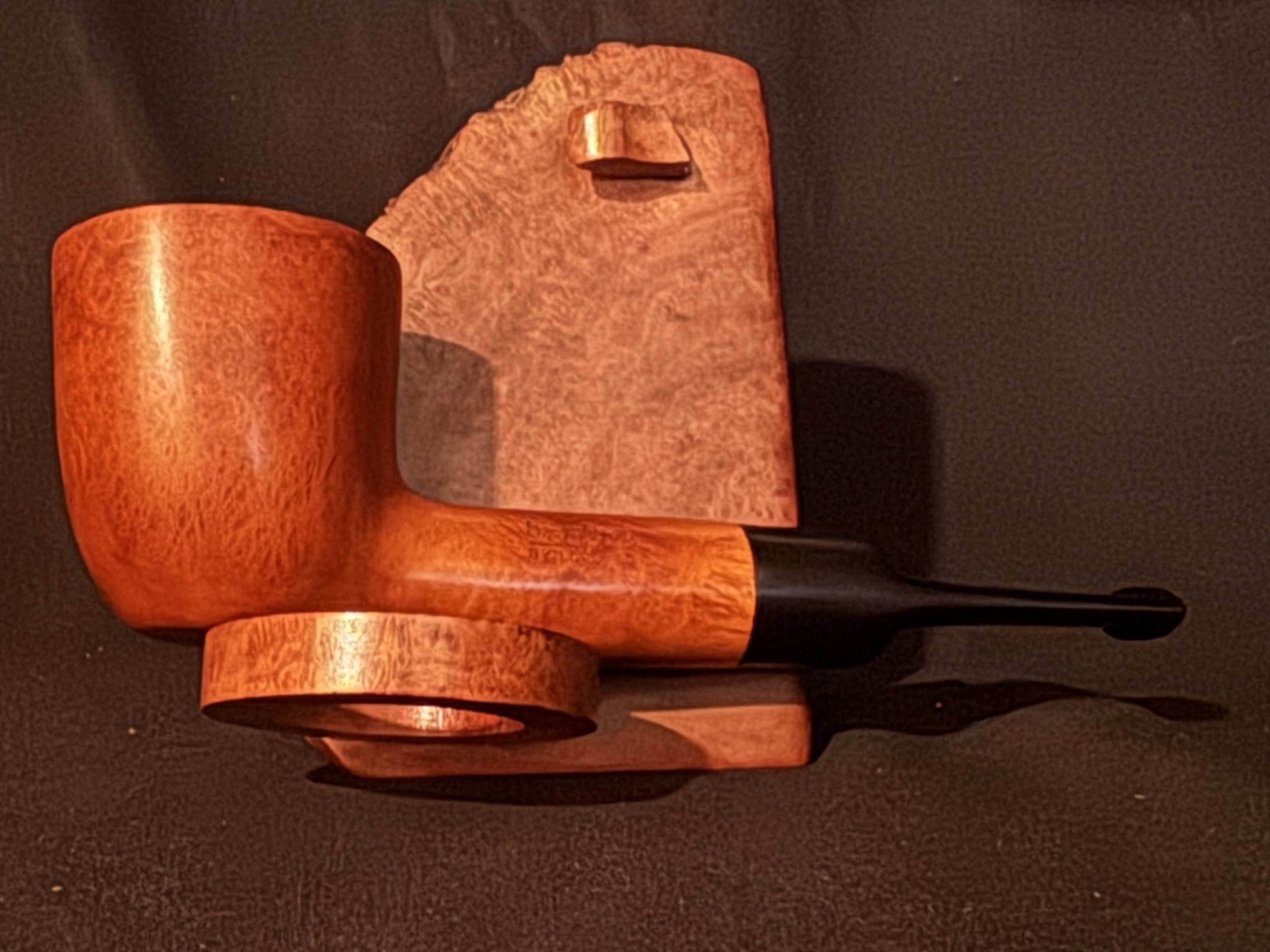 Lorenzo Spitfire Monteforte Smooth Straight Oval Bowl Estate Pipe 9mm Filter Vulcanite Saddle Stem 6