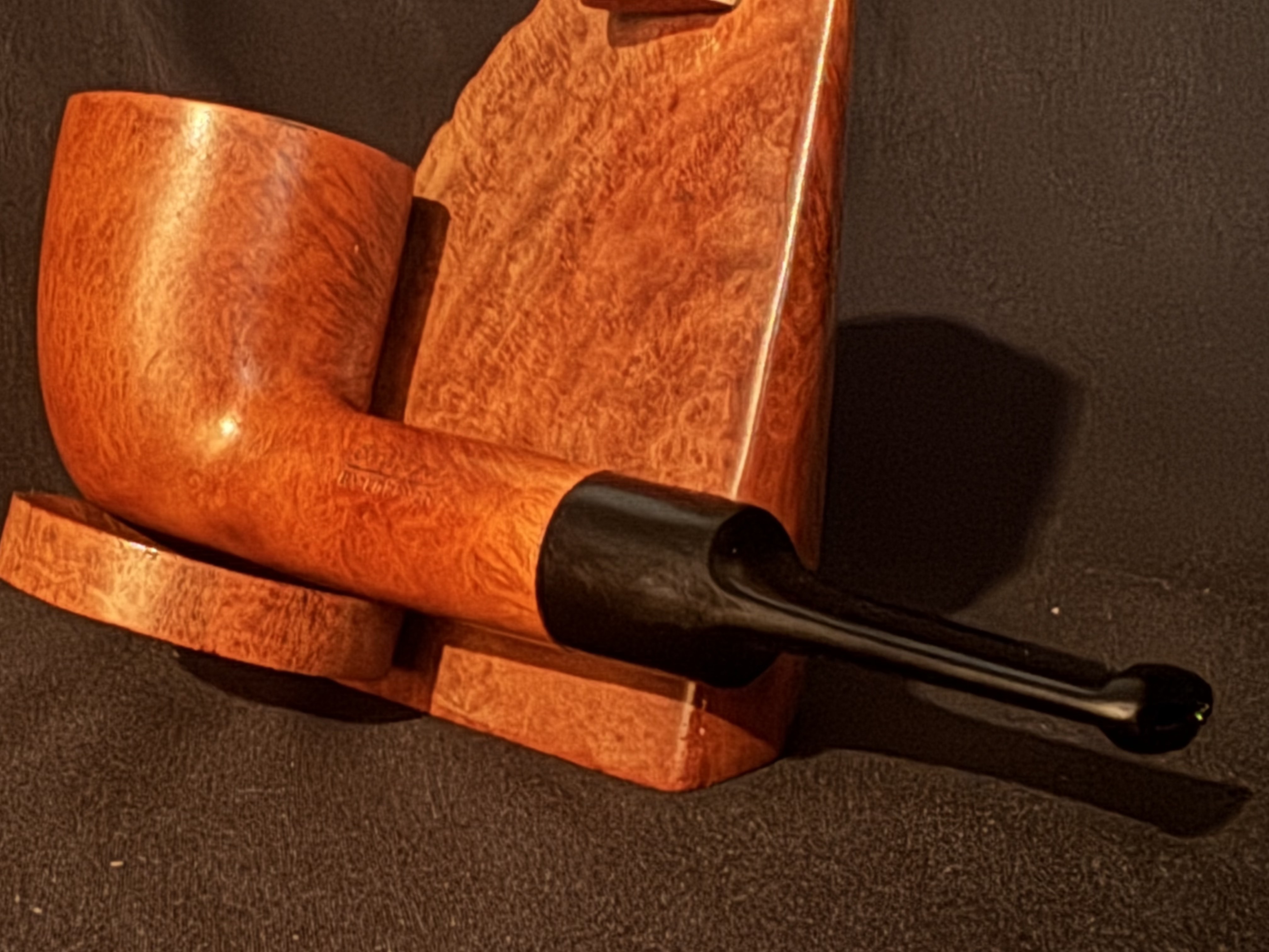 Lorenzo Spitfire Monteforte Smooth Straight Oval Bowl Estate Pipe 9mm Filter Vulcanite Saddle Stem 10