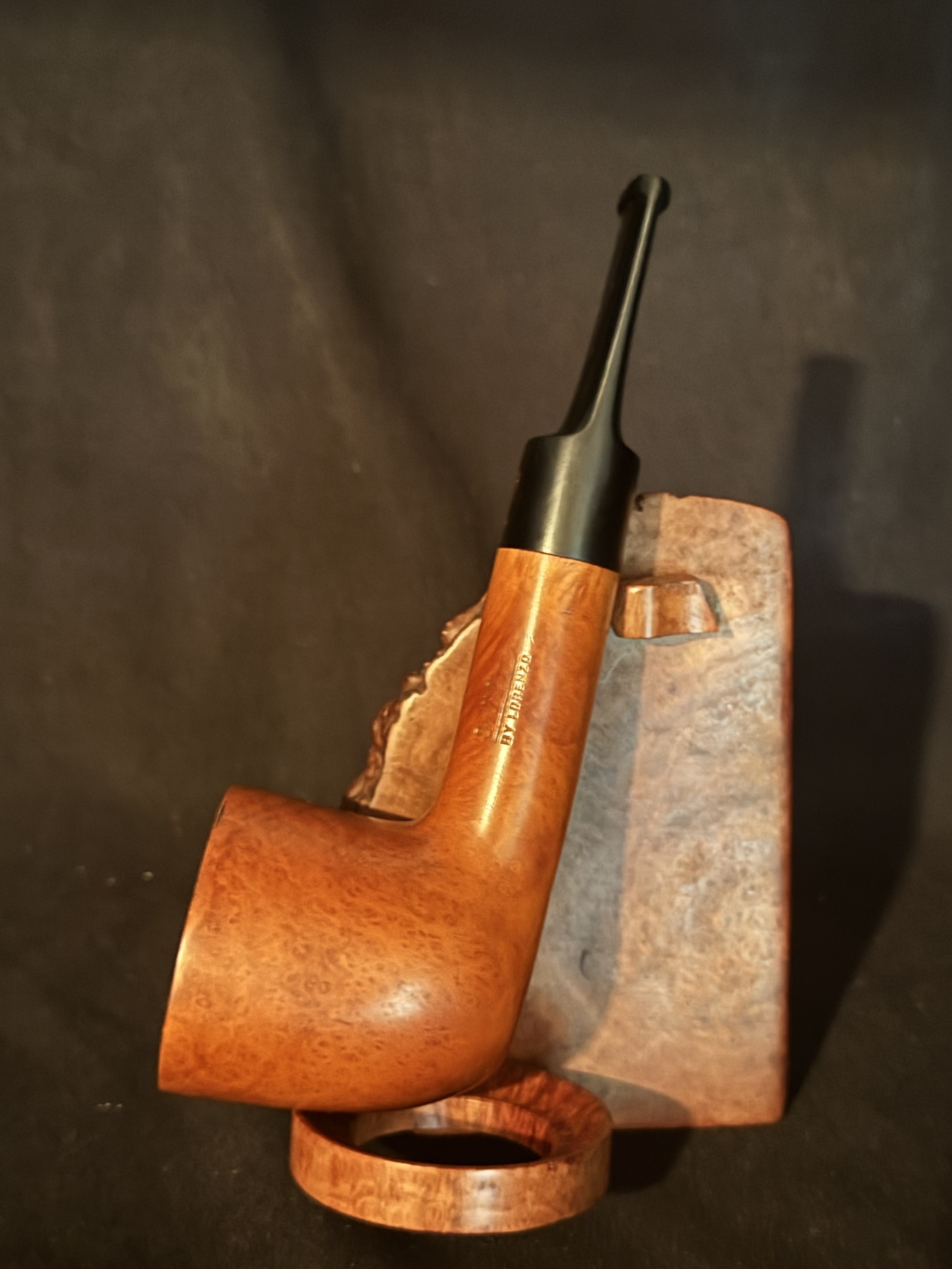 Lorenzo Spitfire Monteforte Smooth Straight Oval Bowl Estate Pipe 9mm Filter Vulcanite Saddle Stem 11