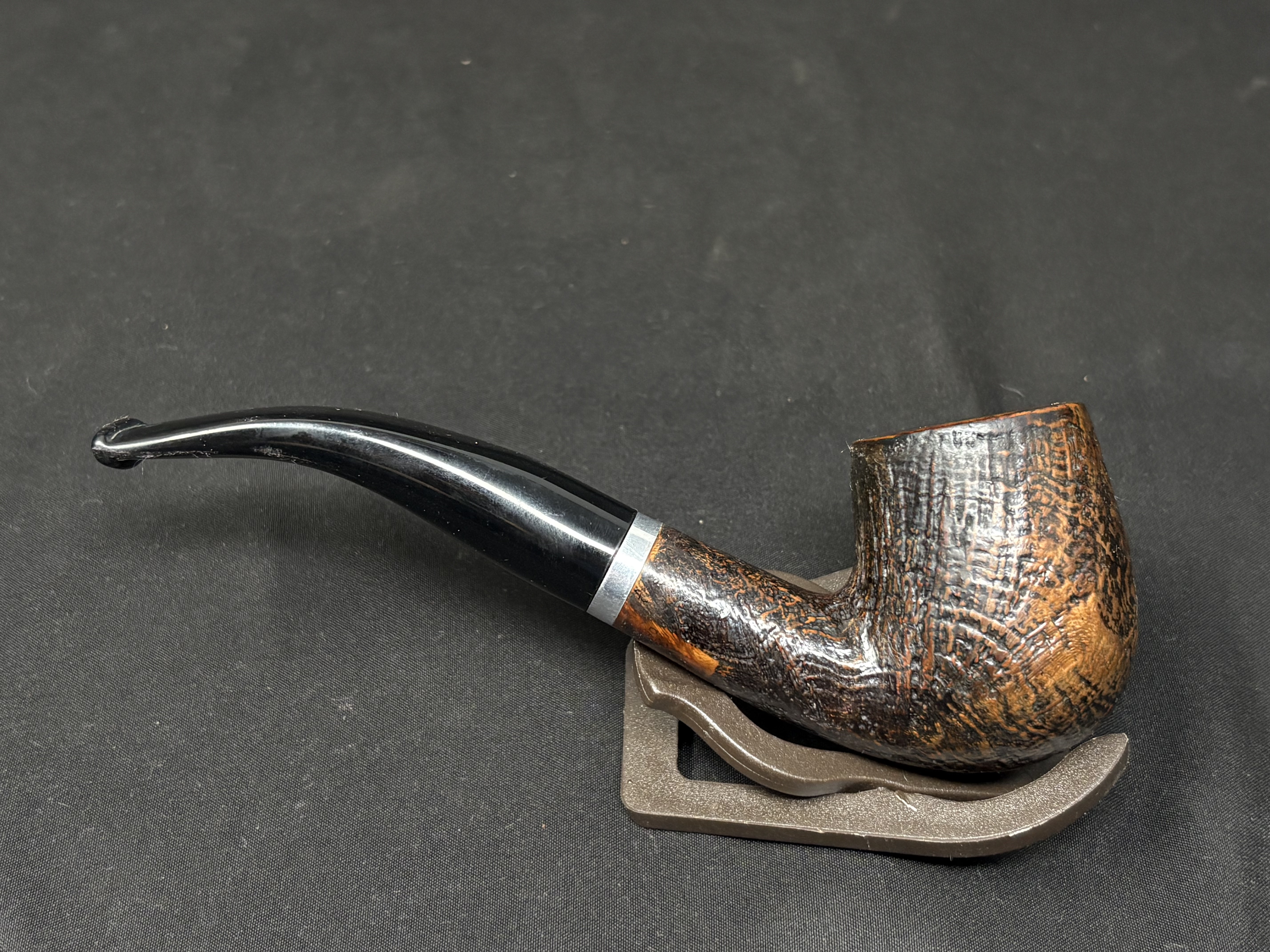 Stanweel Danish Design Relief 246 Sandblast Bent Billiard Estate Pipe 2