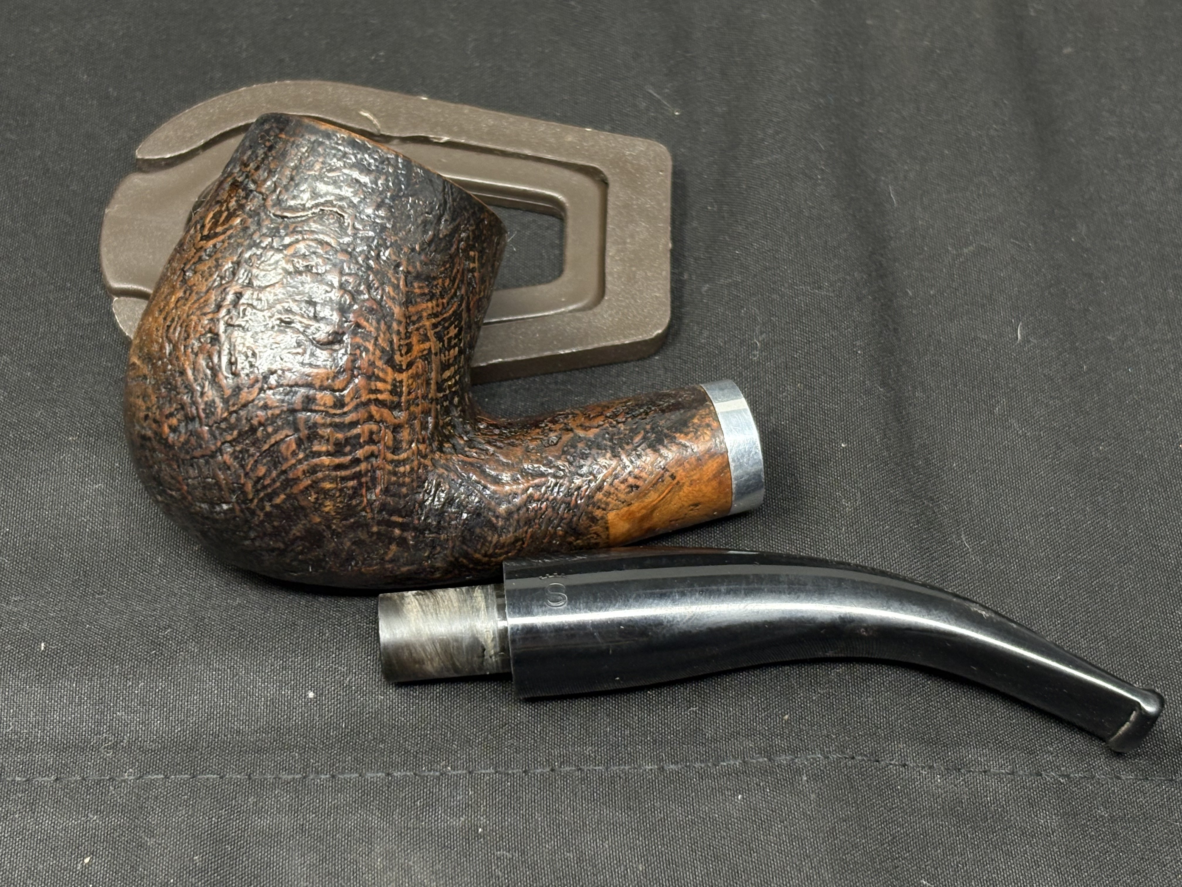 Stanweel Danish Design Relief 246 Sandblast Bent Billiard Estate Pipe 5