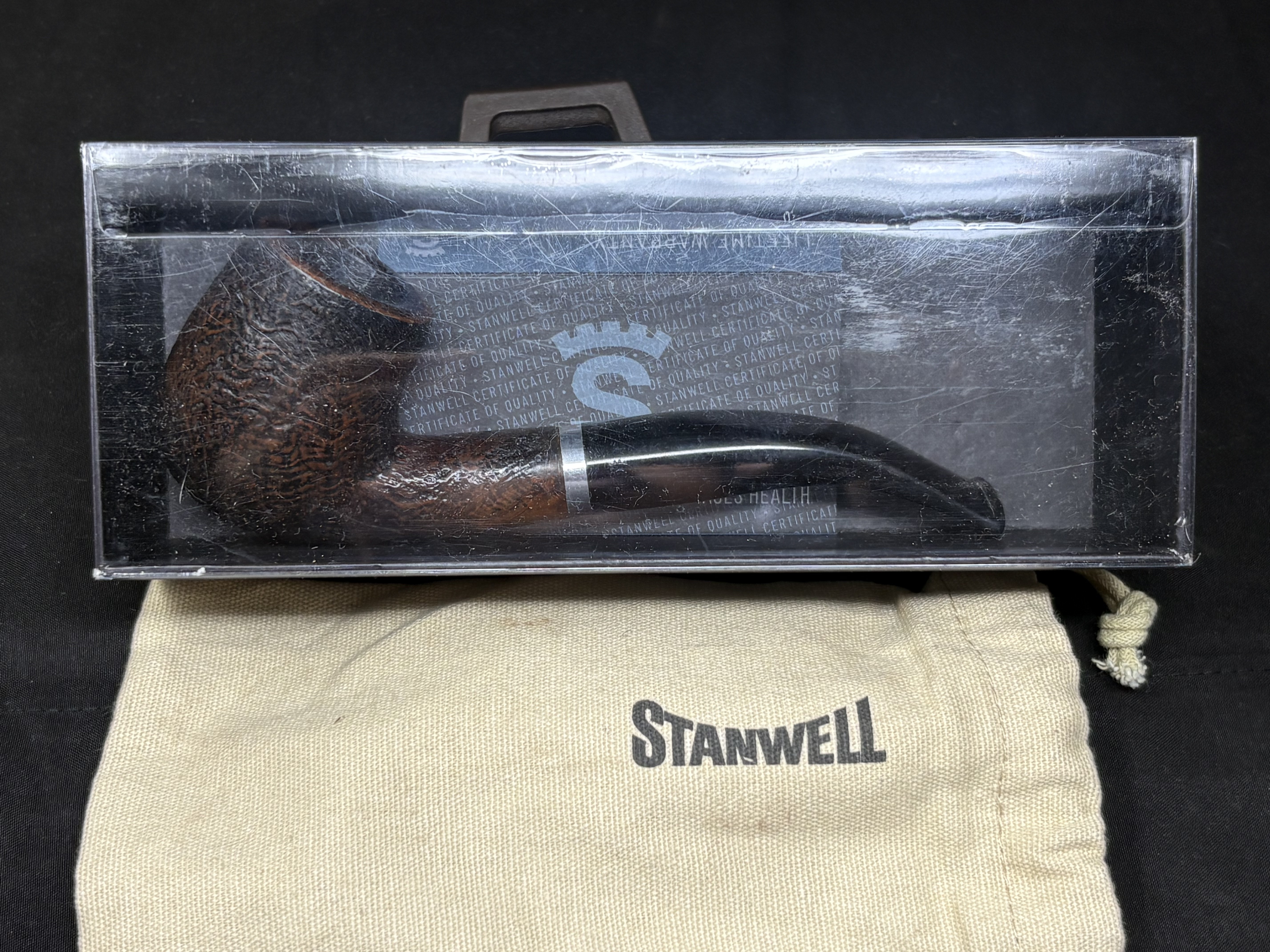 Stanweel Danish Design Relief 246 Sandblast Bent Billiard Estate Pipe 8