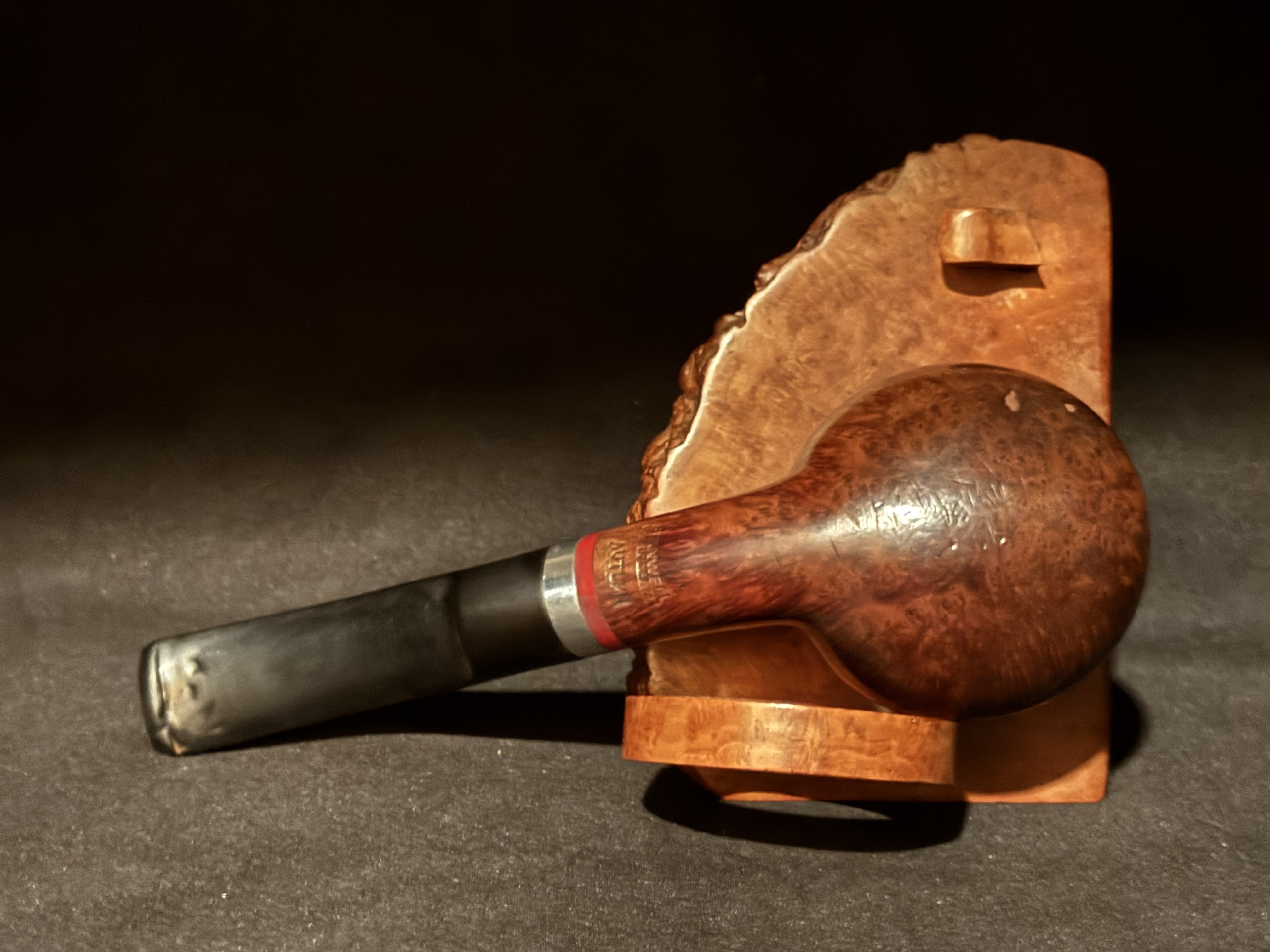 Stanwell Autumn Bent Tomato Smooth Estate Pipe, 9mm Filter, Denmark 6