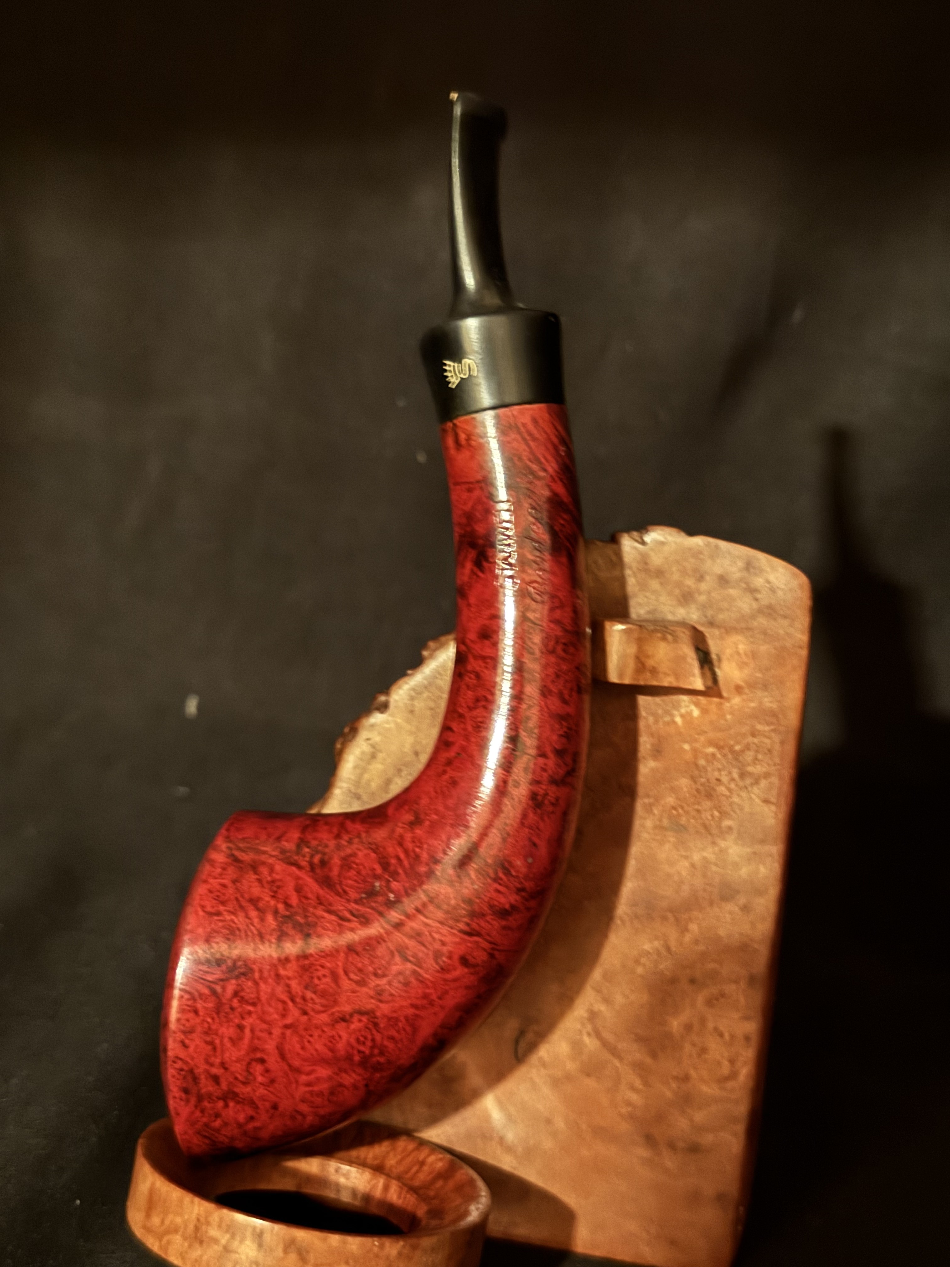 Stanwell Bordeaux 145 Smooth Bent Horn Danish Estate Briar Pipe 10