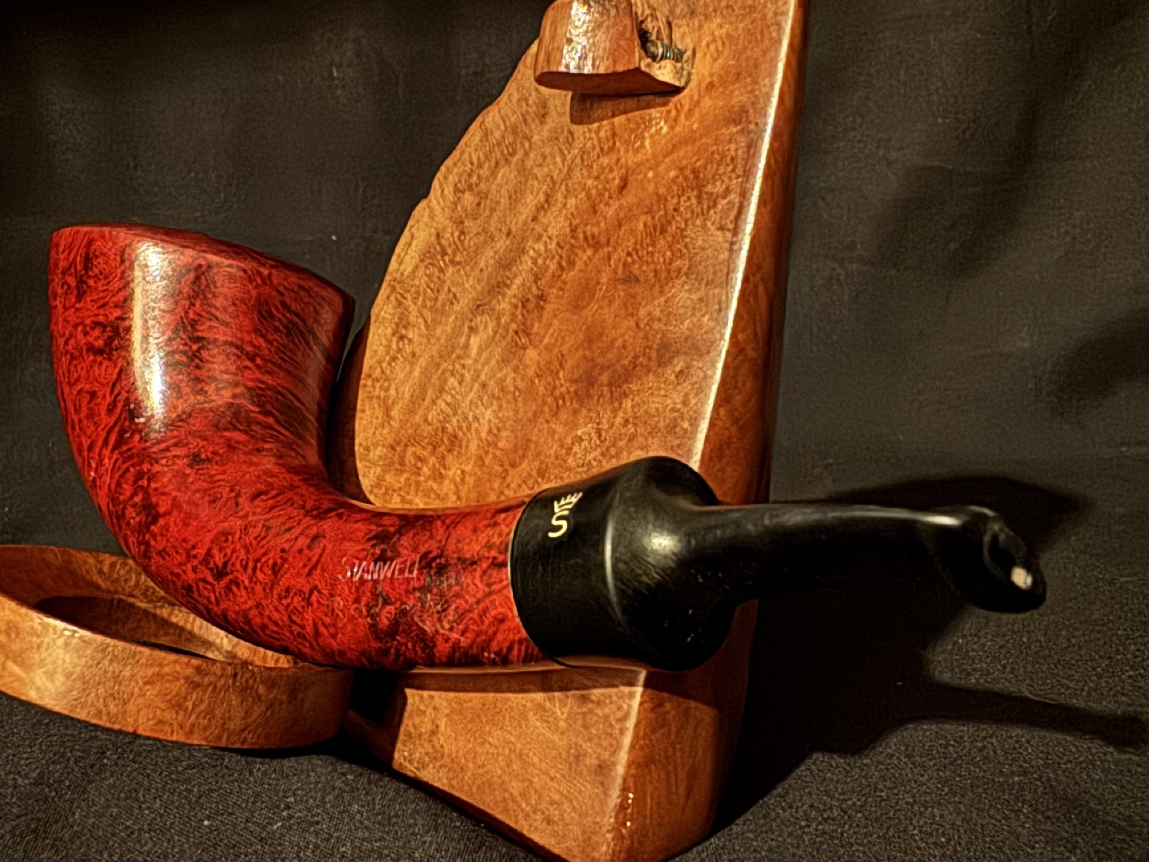 Stanwell Bordeaux 145 Smooth Bent Horn Danish Estate Briar Pipe 8