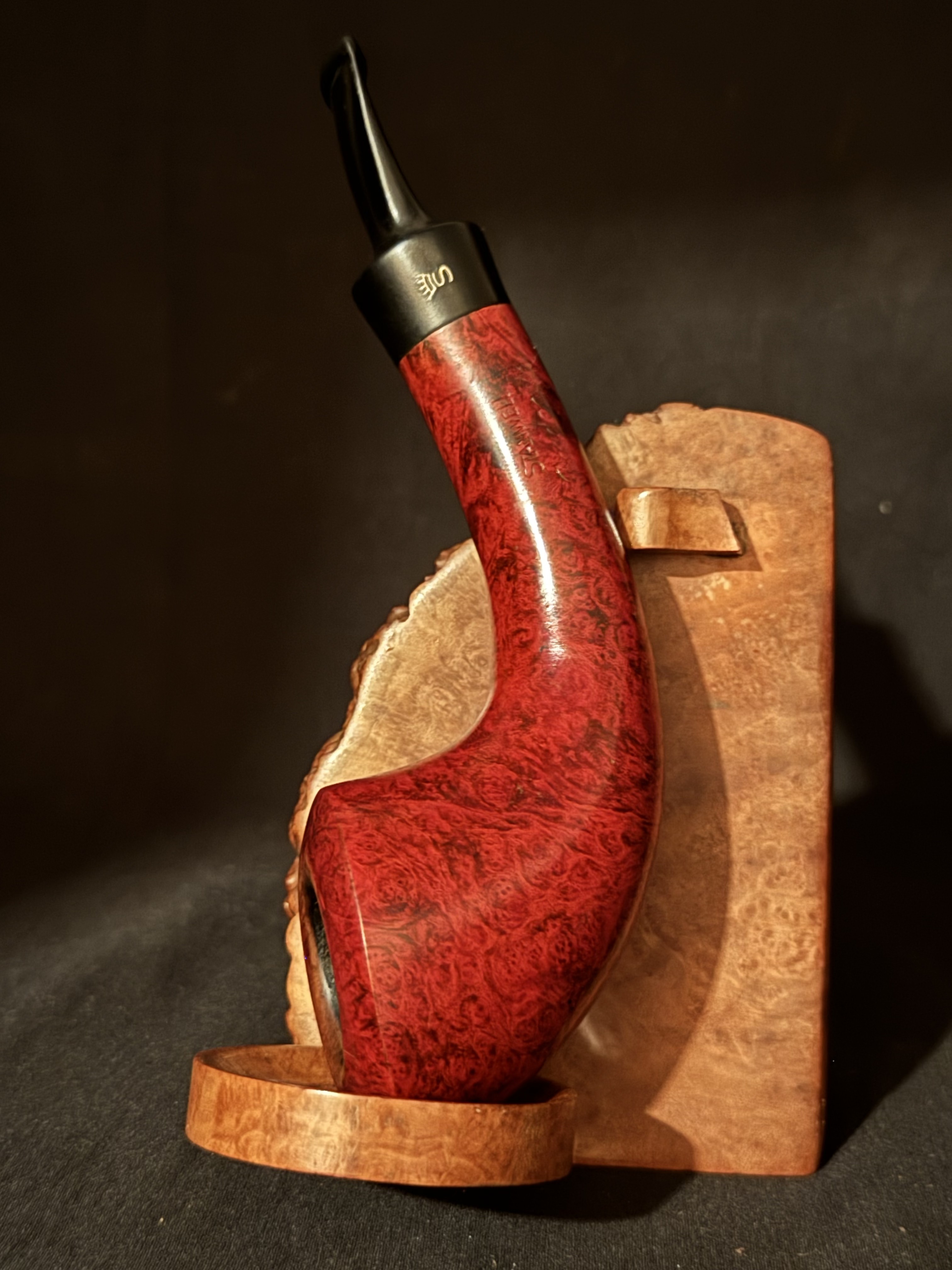 Stanwell Bordeaux 145 Smooth Bent Horn Danish Estate Briar Pipe 2