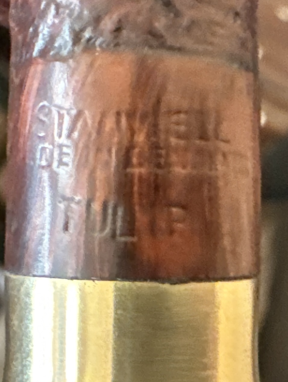 Stanwell Tulip Sandblast Bent Egg Estate Pipe, Acrylic Saddle Stem, Gold Tone Crown S Logo, 9mm Filter, Made in Denmark 12