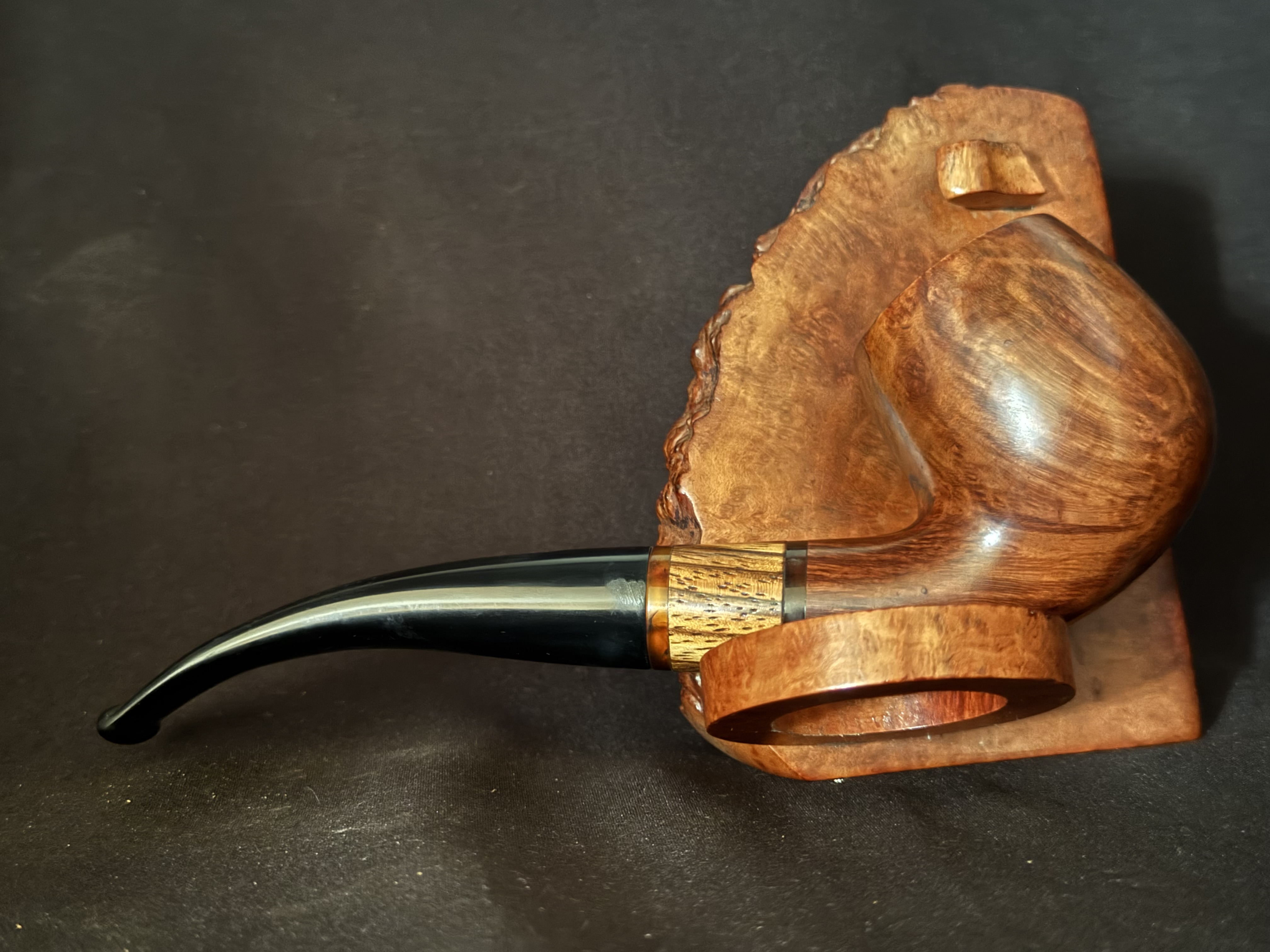 Stanwell Zebrano Smooth Bent Billiard Estate Pipe, Vulcanite Tapered Saddle Stem, 9mm Filter, Made in Denmark 4