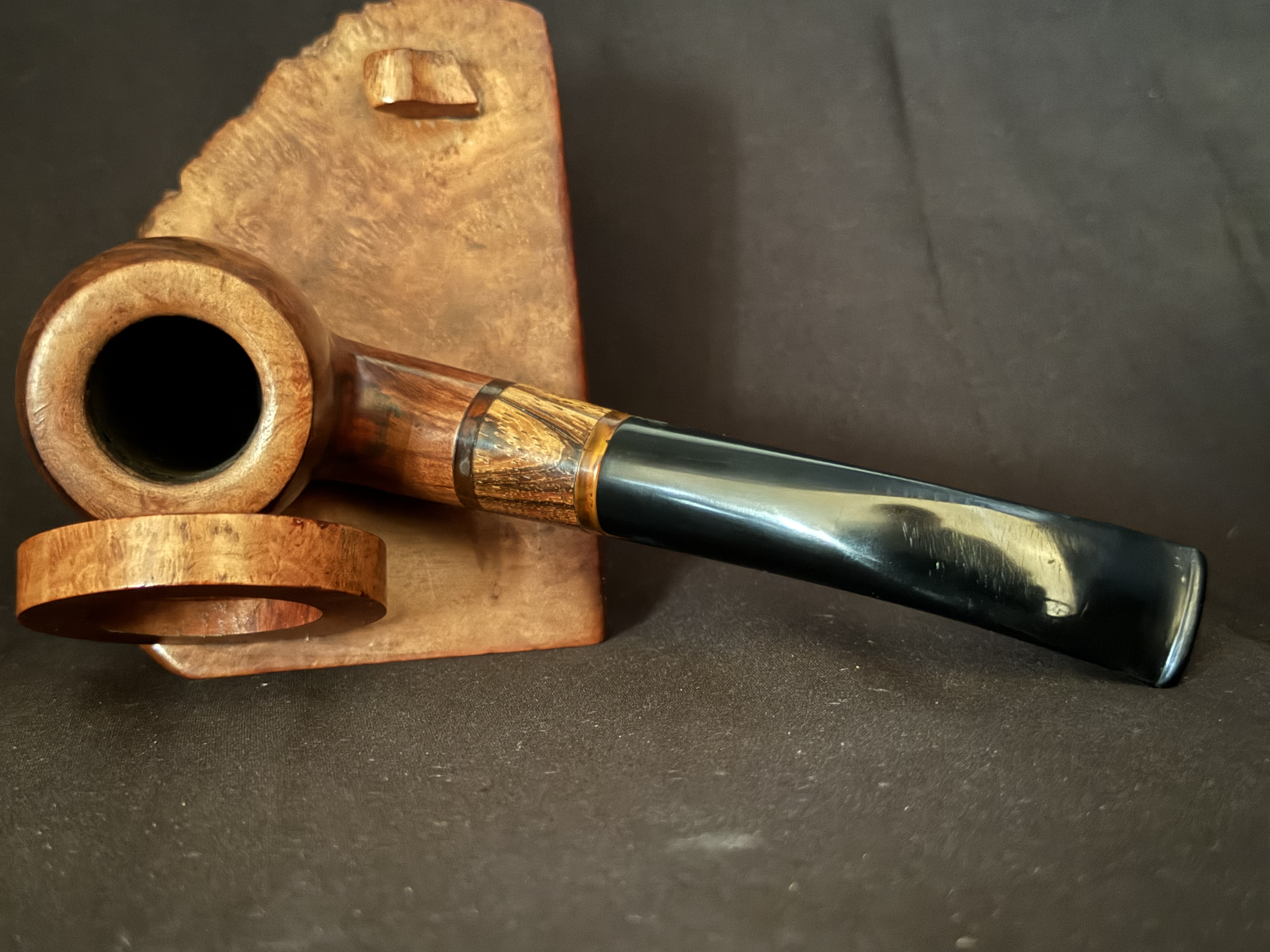 Stanwell Zebrano Smooth Bent Billiard Estate Pipe, Vulcanite Tapered Saddle Stem, 9mm Filter, Made in Denmark 6