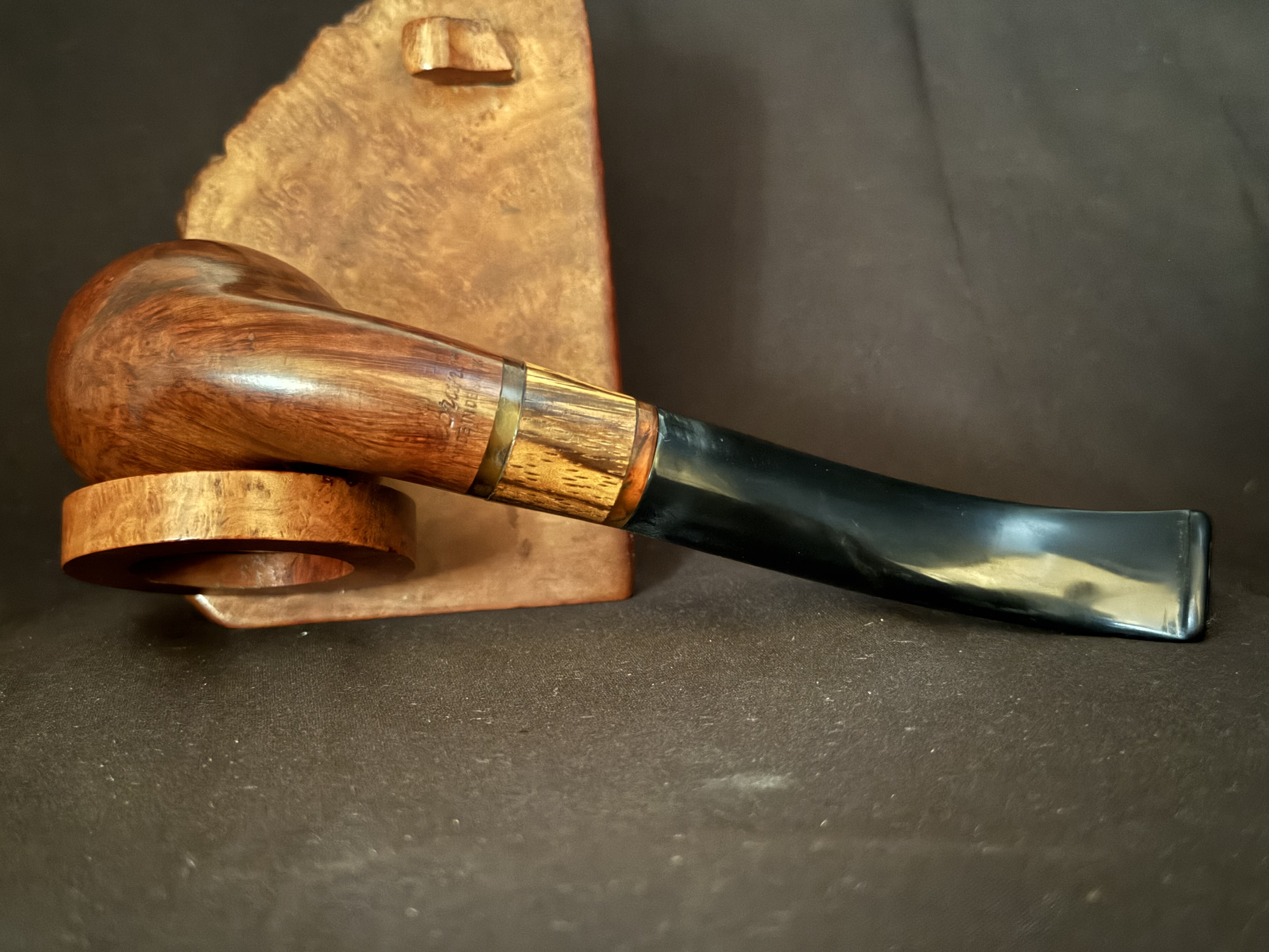 Stanwell Zebrano Smooth Bent Billiard Estate Pipe, Vulcanite Tapered Saddle Stem, 9mm Filter, Made in Denmark 7