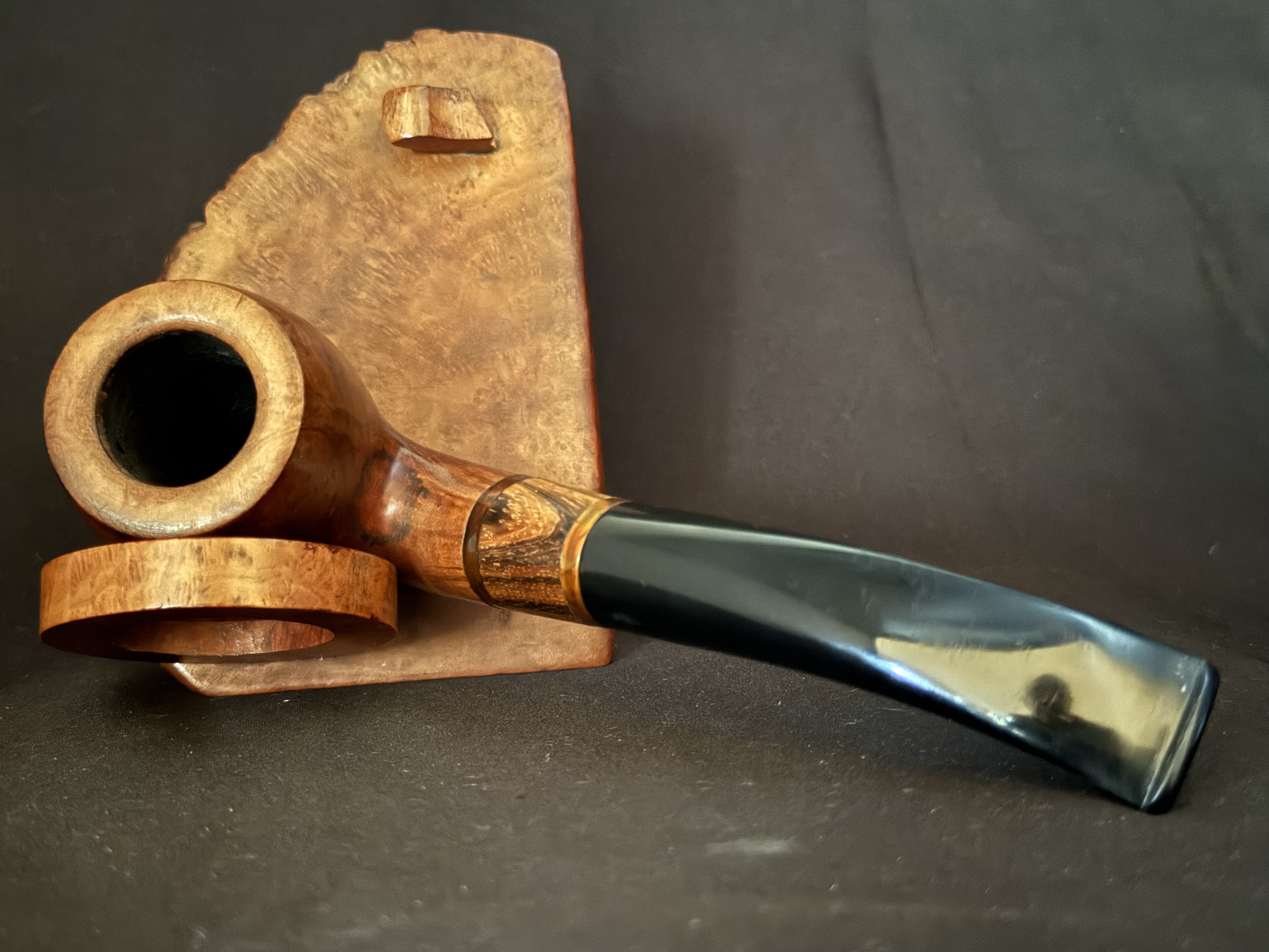 Stanwell Zebrano Smooth Bent Billiard Estate Pipe, Vulcanite Tapered Saddle Stem, 9mm Filter, Made in Denmark 8