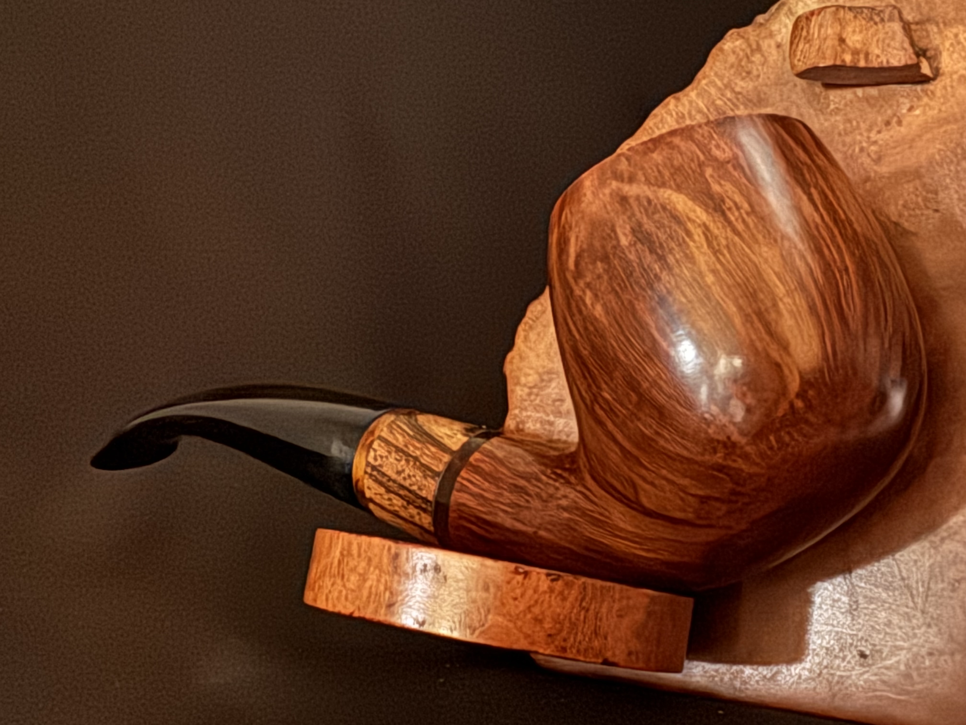 Stanwell Zebrano Smooth Bent Billiard Estate Pipe, Vulcanite Tapered Saddle Stem, 9mm Filter, Made in Denmark 10