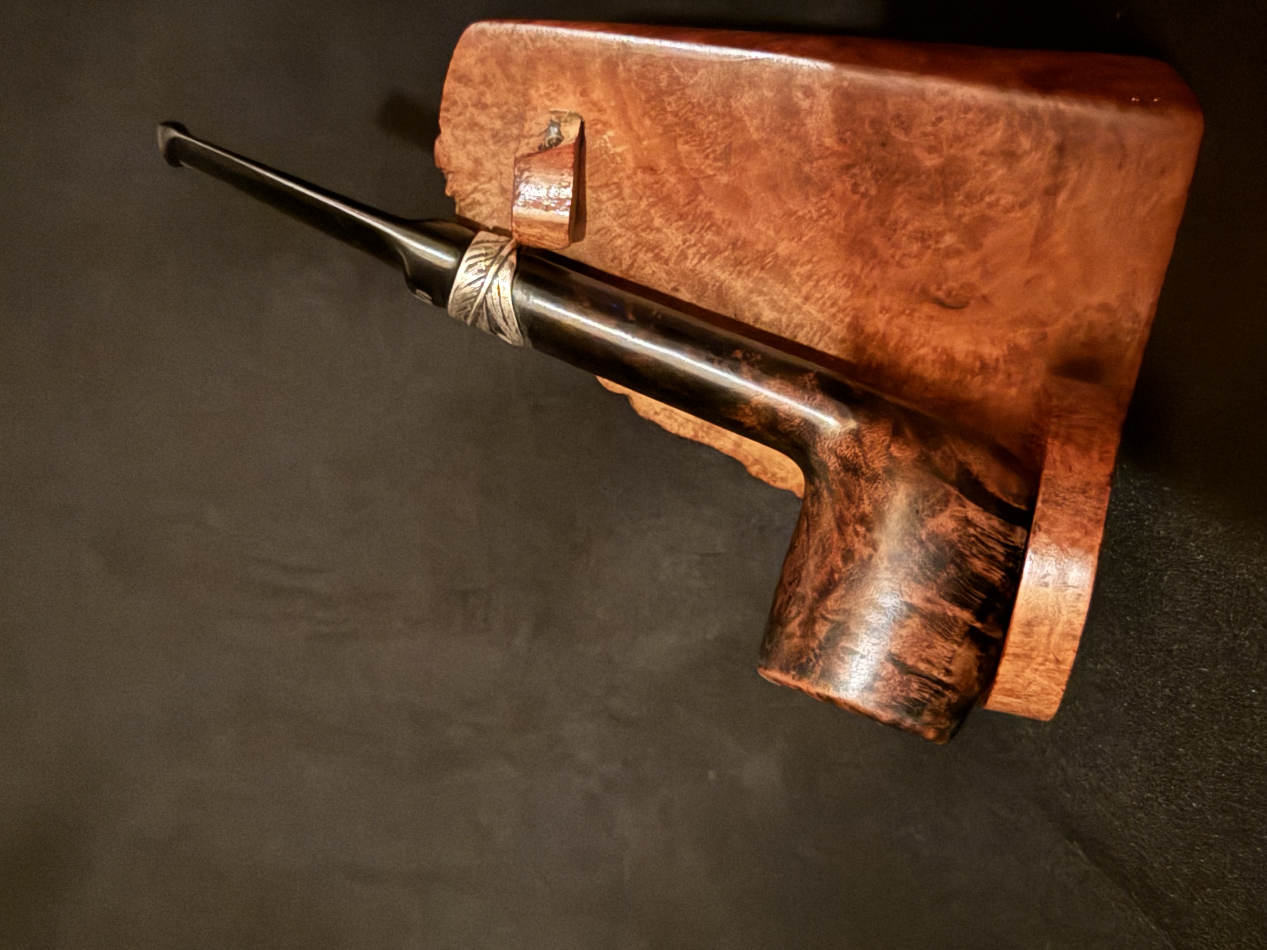 Stanwell Flora Danica Made in Denmark 148 Straight Smooth Red Stained Vulcanite Saddle Stem Era 1948-1998 Estate Pipe 4