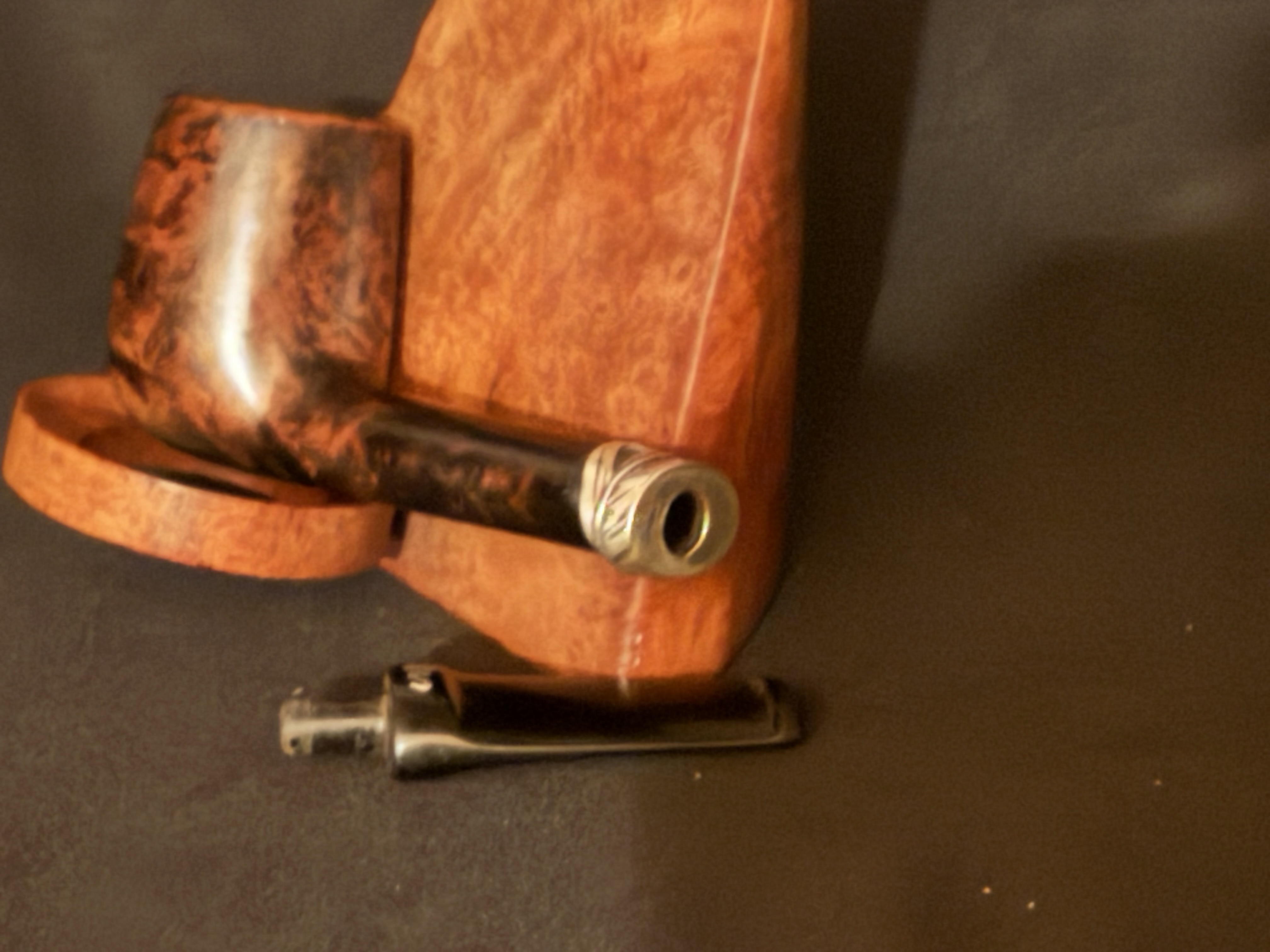 Stanwell Flora Danica Made in Denmark 148 Straight Smooth Red Stained Vulcanite Saddle Stem Era 1948-1998 Estate Pipe 13