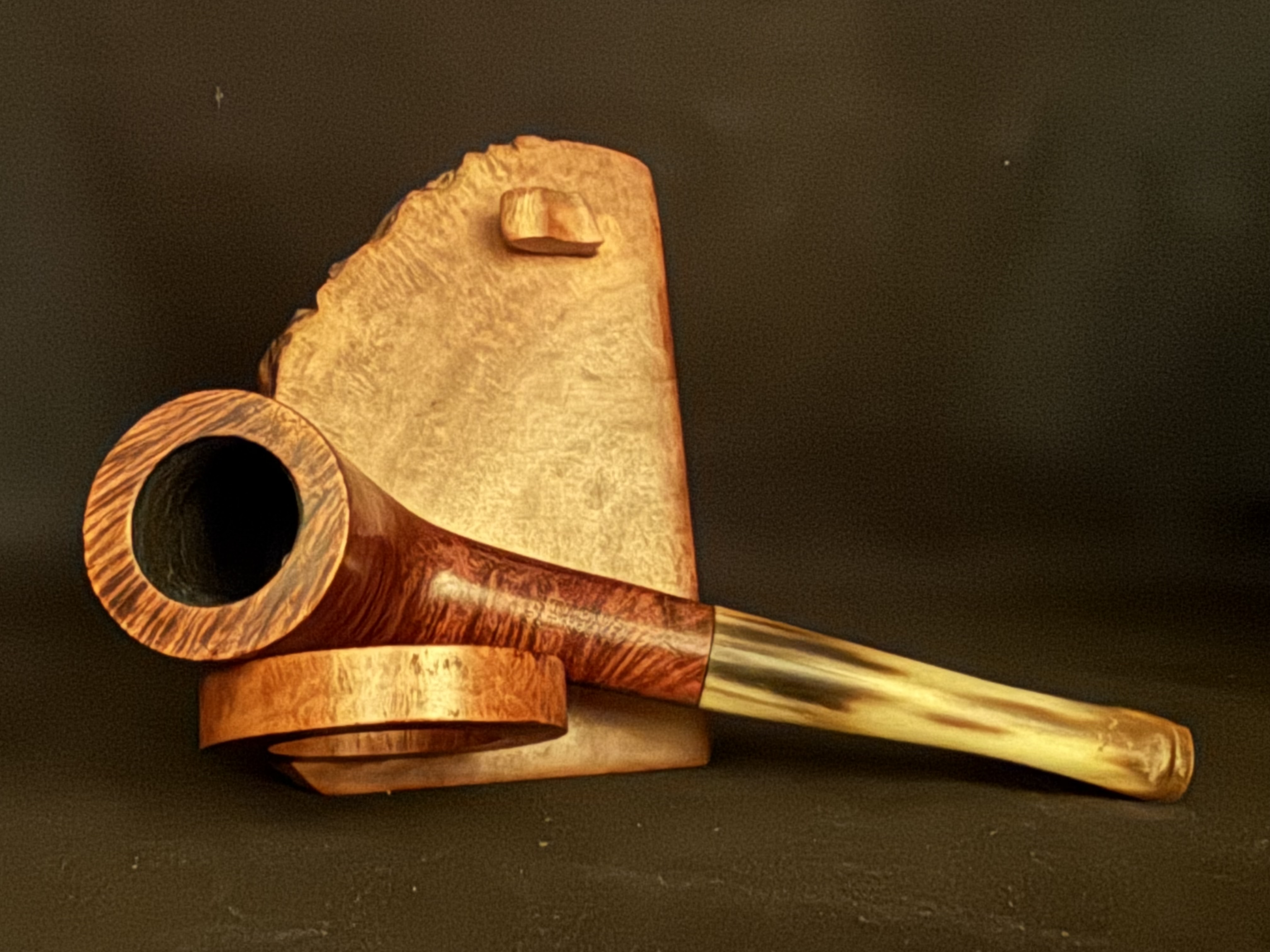 Steel's (2062) Pat no 8304 Smooth Straight Zulu Briar Pipe, Fishtail Stem, No Filter, Estate 9
