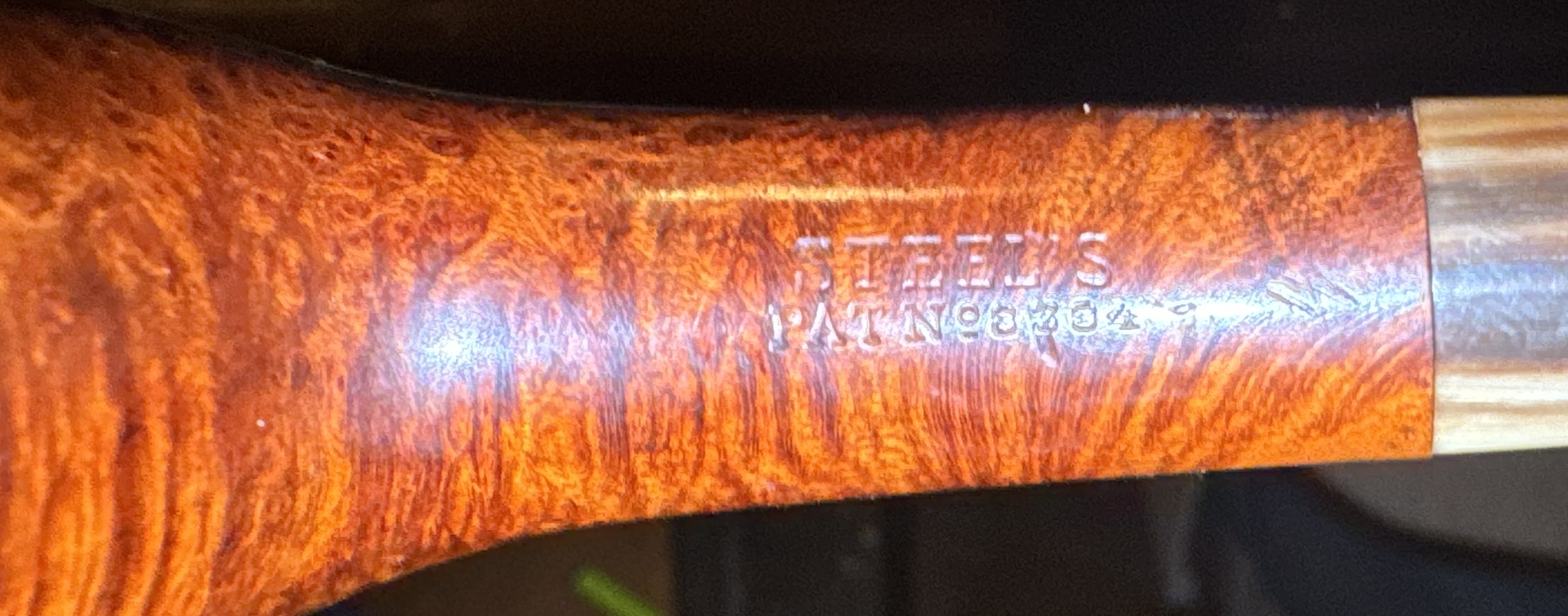 Steel's (2062) Pat no 8304 Smooth Straight Zulu Briar Pipe, Fishtail Stem, No Filter, Estate 13