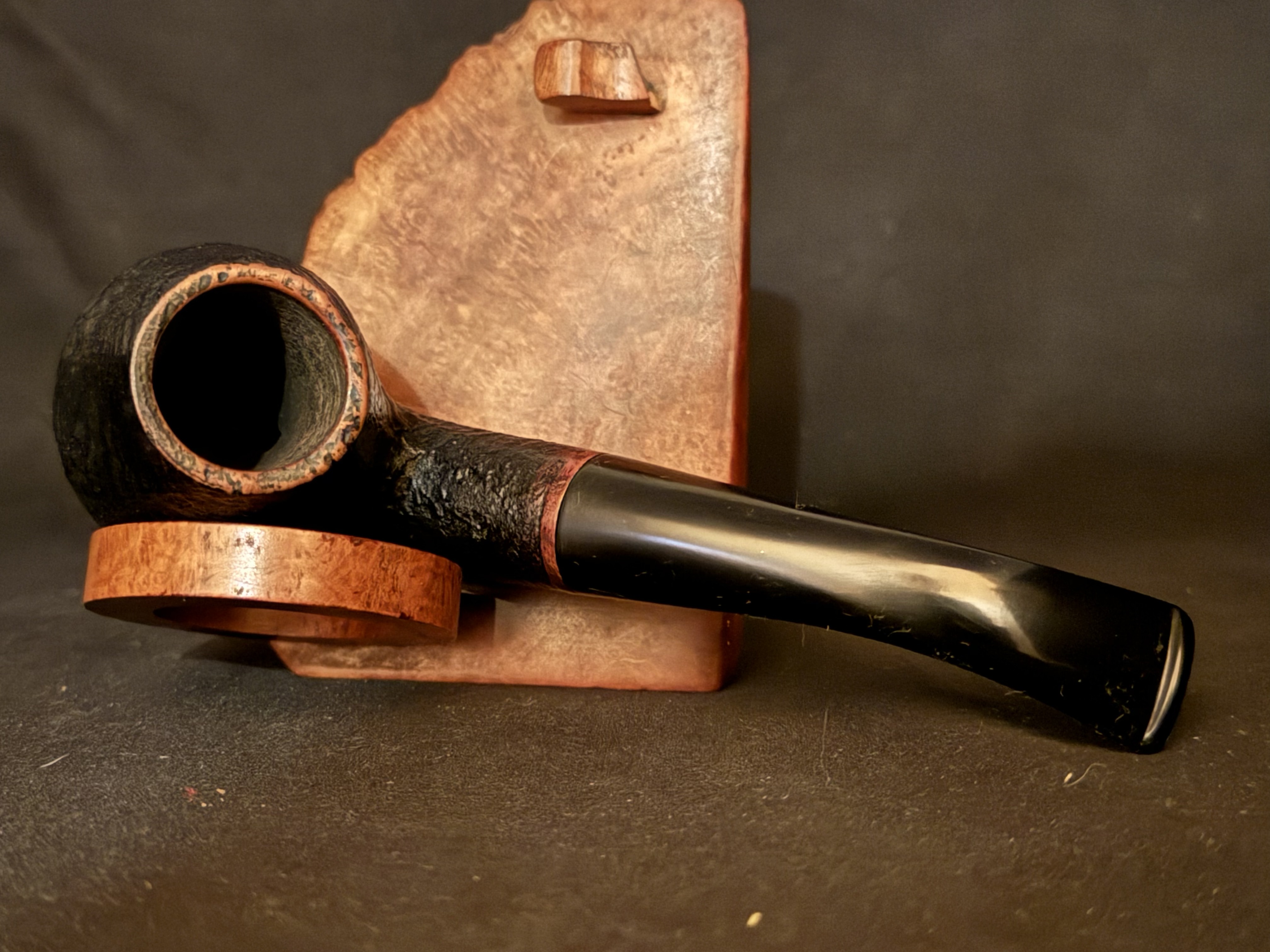 Svendborg Bark 308 Sandblast Bent Brandy Pipe, Danish Hand Made, with Sleeve 6