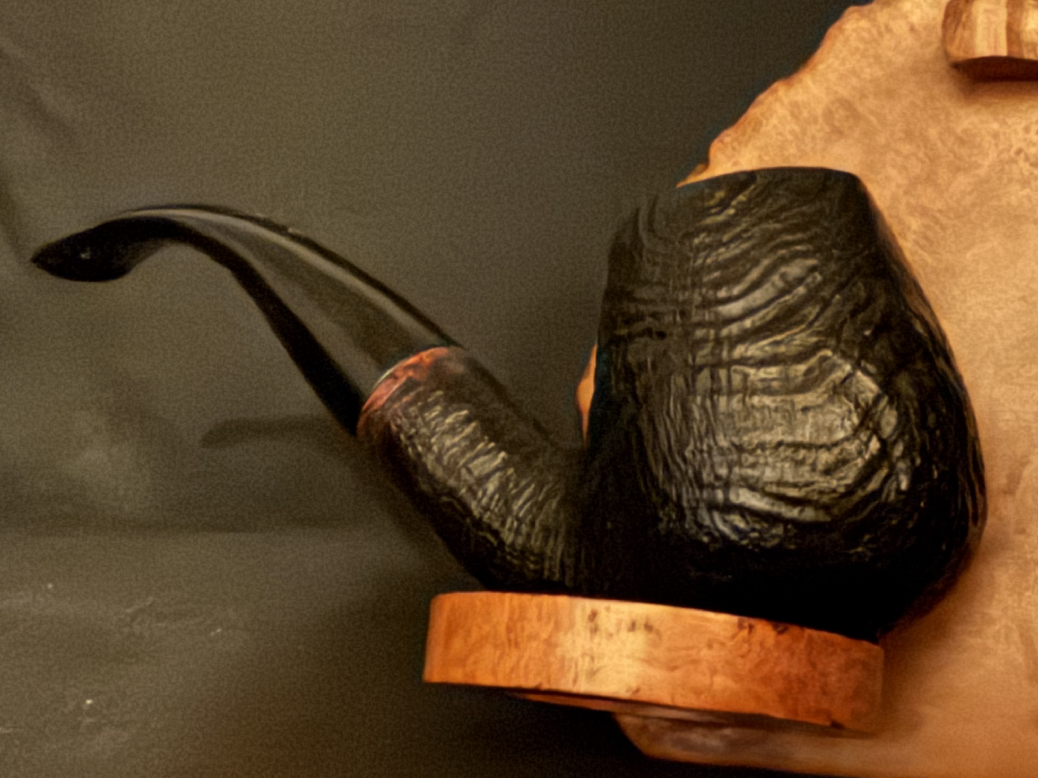 Svendborg Bark 308 Sandblast Bent Brandy Pipe, Danish Hand Made, with Sleeve 8