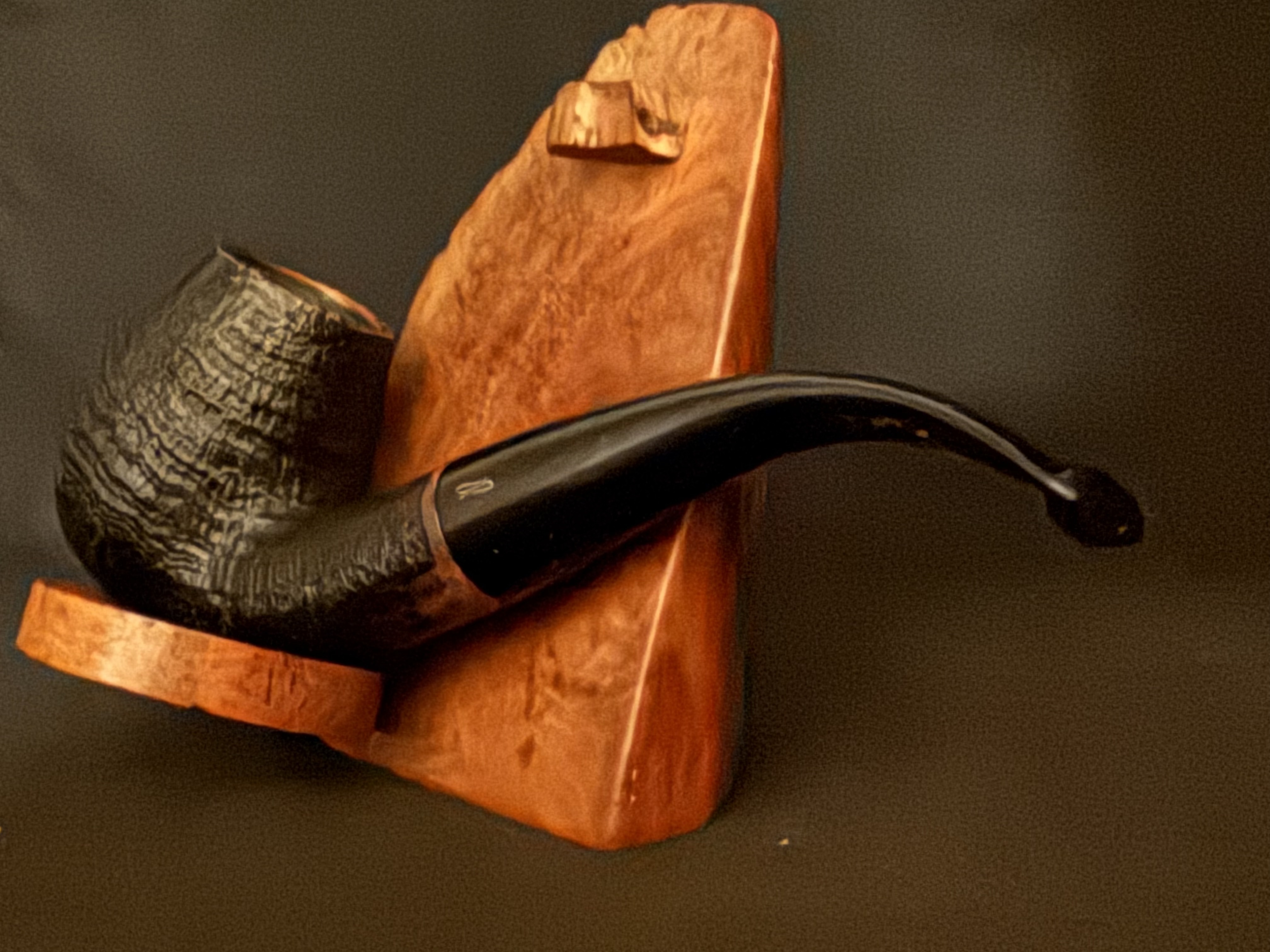 Svendborg Bark 308 Sandblast Bent Brandy Pipe, Danish Hand Made, with Sleeve 9
