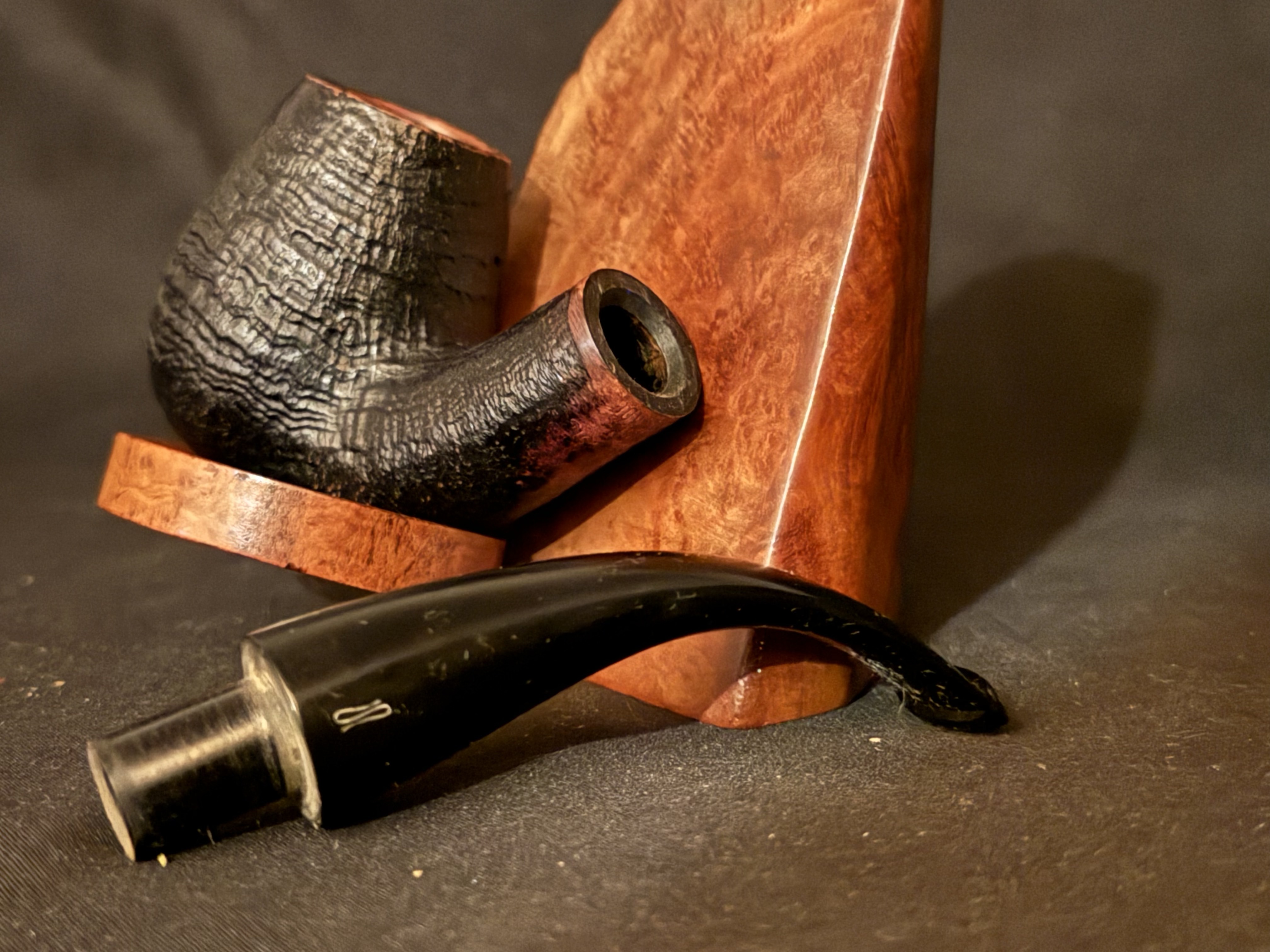 Svendborg Bark 308 Sandblast Bent Brandy Pipe, Danish Hand Made, with Sleeve 10