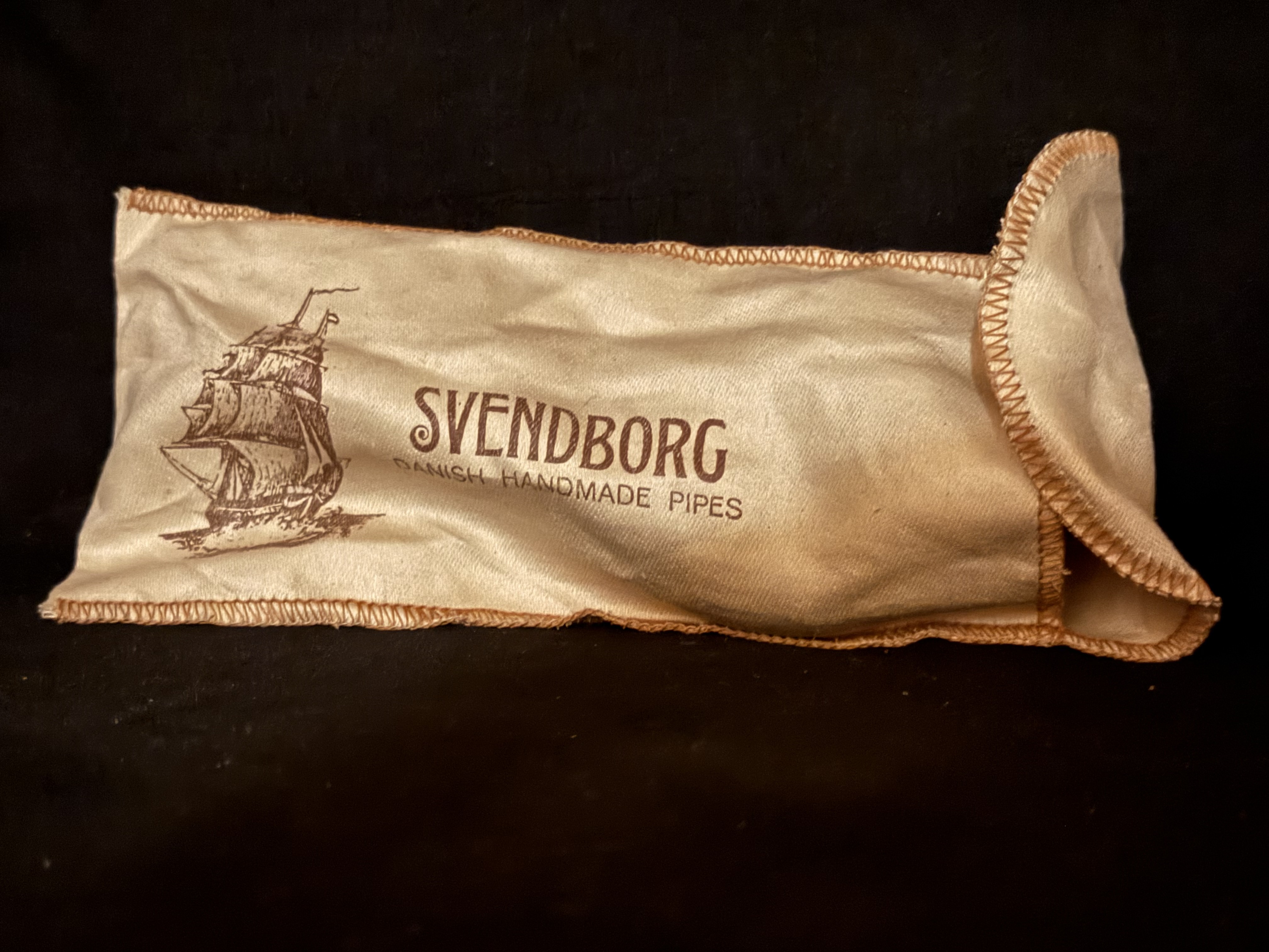 Svendborg Bark 308 Sandblast Bent Brandy Pipe, Danish Hand Made, with Sleeve 18