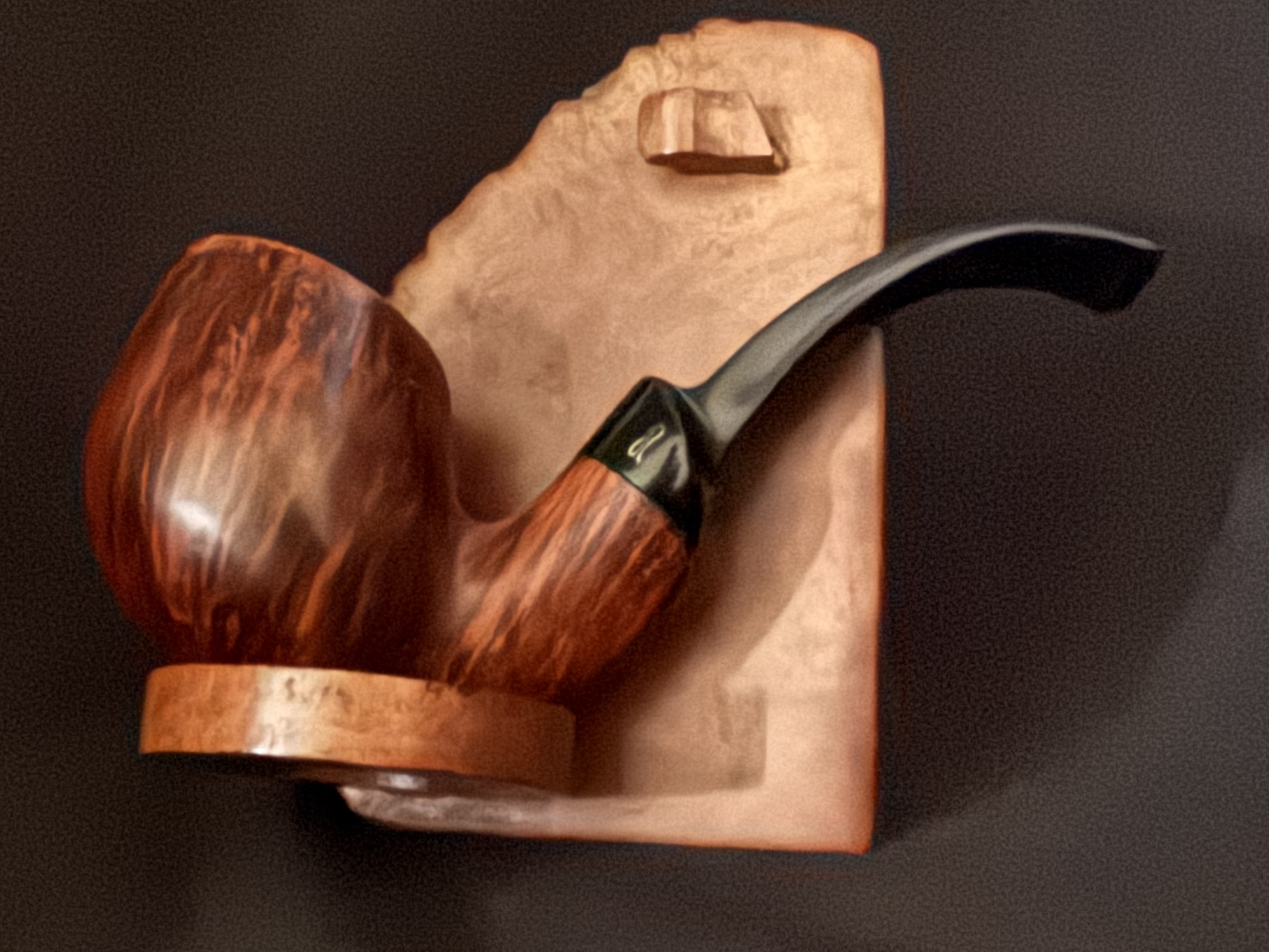 Svendborg C Danish Hand Carved Smooth Full Bent Apple Freehand Pipe, Saddle Stem 5