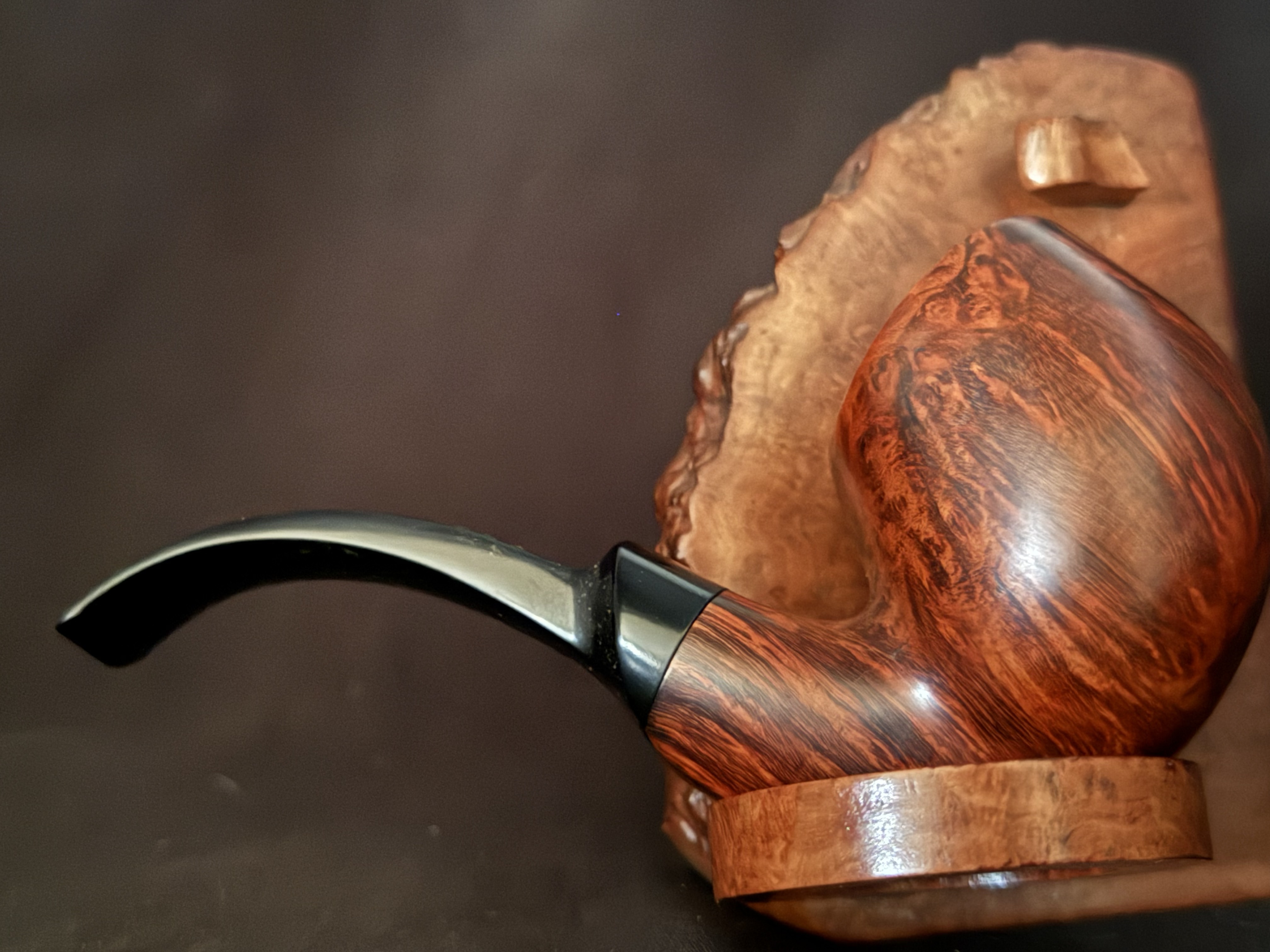 Svendborg C Danish Hand Carved Smooth Full Bent Apple Freehand Pipe, Saddle Stem 6
