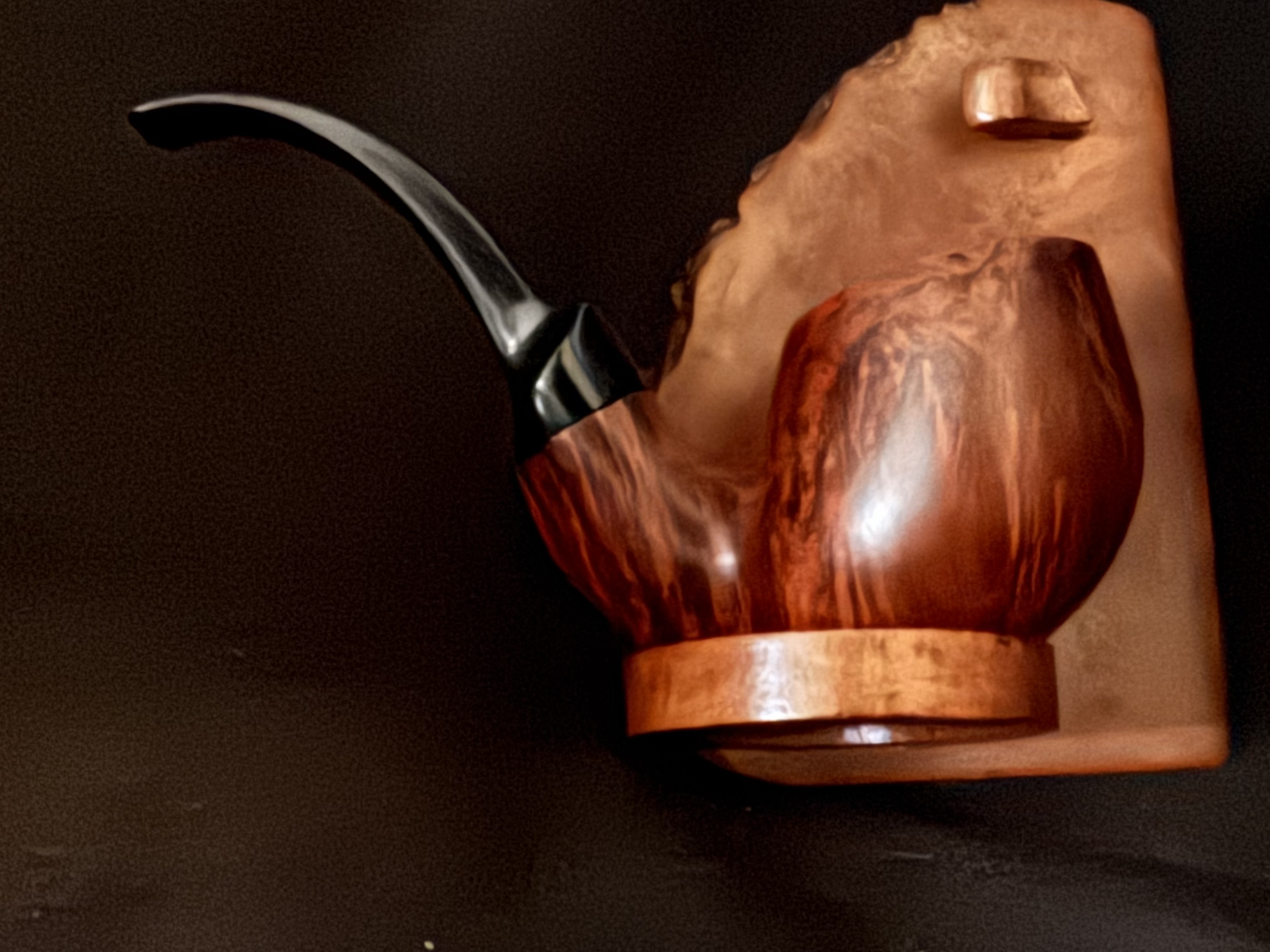 Svendborg C Danish Hand Carved Smooth Full Bent Apple Freehand Pipe, Saddle Stem 7