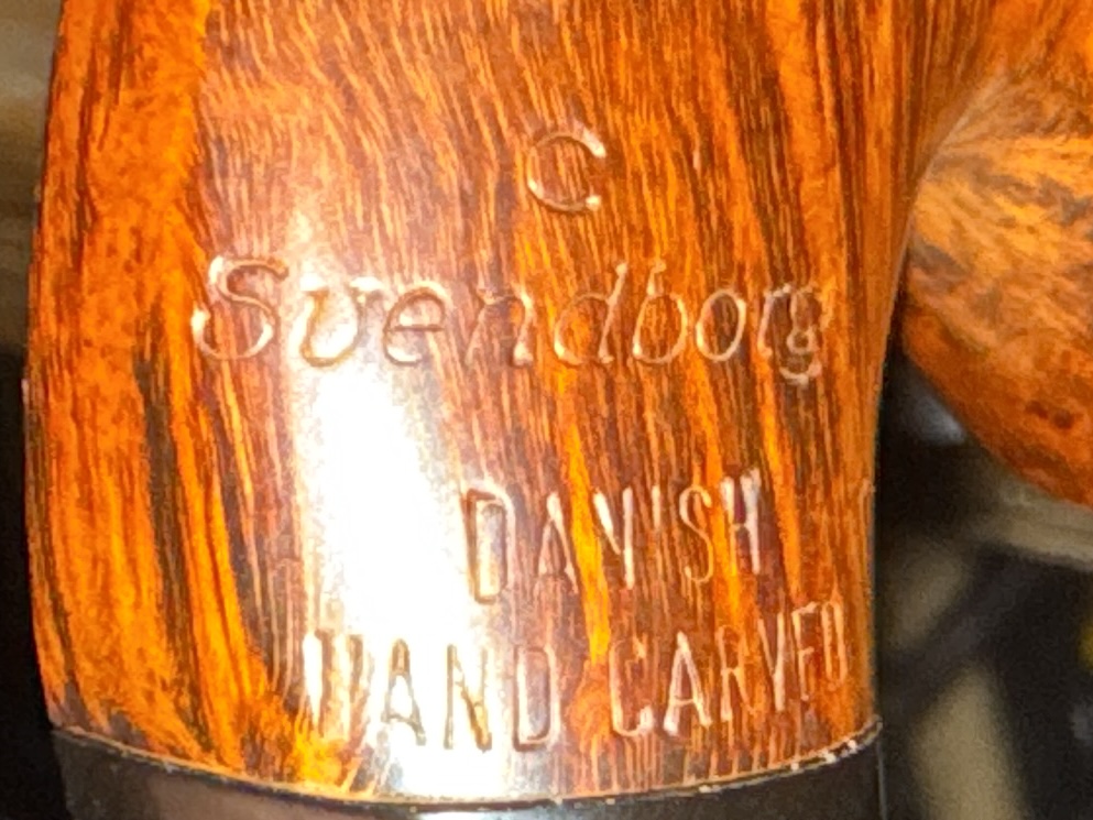 Svendborg C Danish Hand Carved Smooth Full Bent Apple Freehand Pipe, Saddle Stem 23