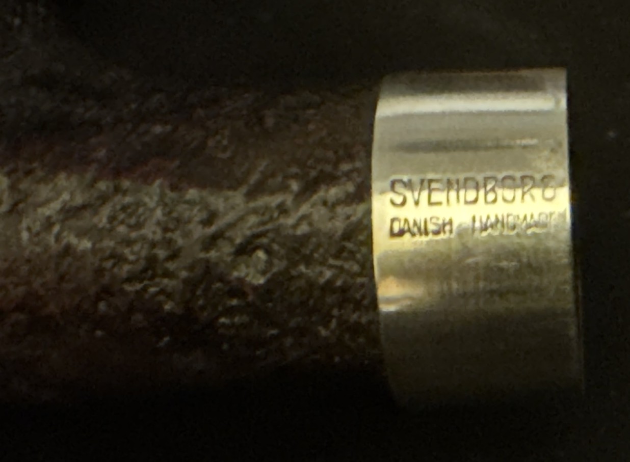 Svendborg Sterling Silver Sandblasted Bent Acorn Estate Pipe, 142mm 12