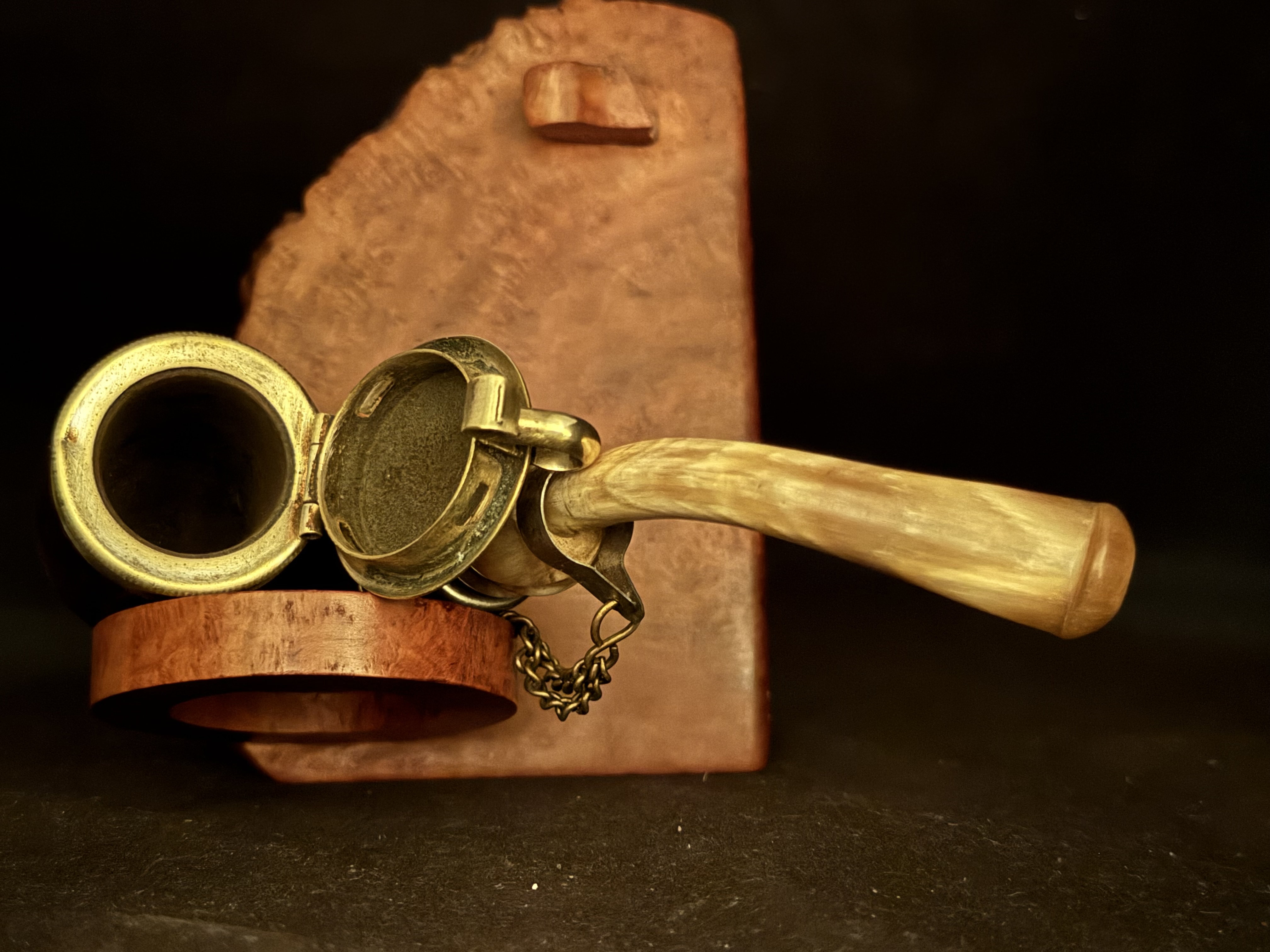 Bruyere Smooth Bent Briar Estate Pipe - German Made, Metal End Cap, Pre-Smoked, No Filter 3