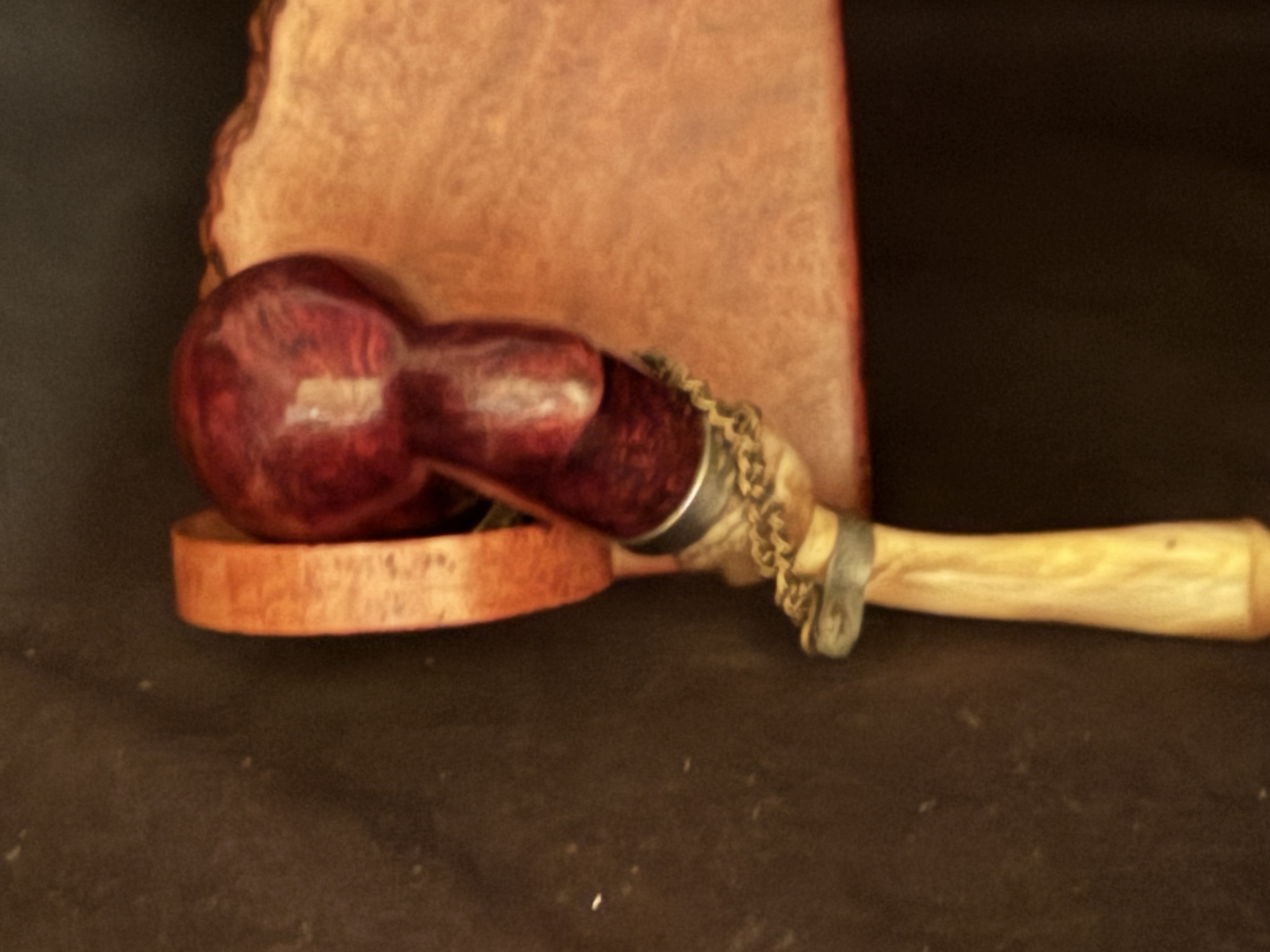 Bruyere Smooth Bent Briar Estate Pipe - German Made, Metal End Cap, Pre-Smoked, No Filter 5