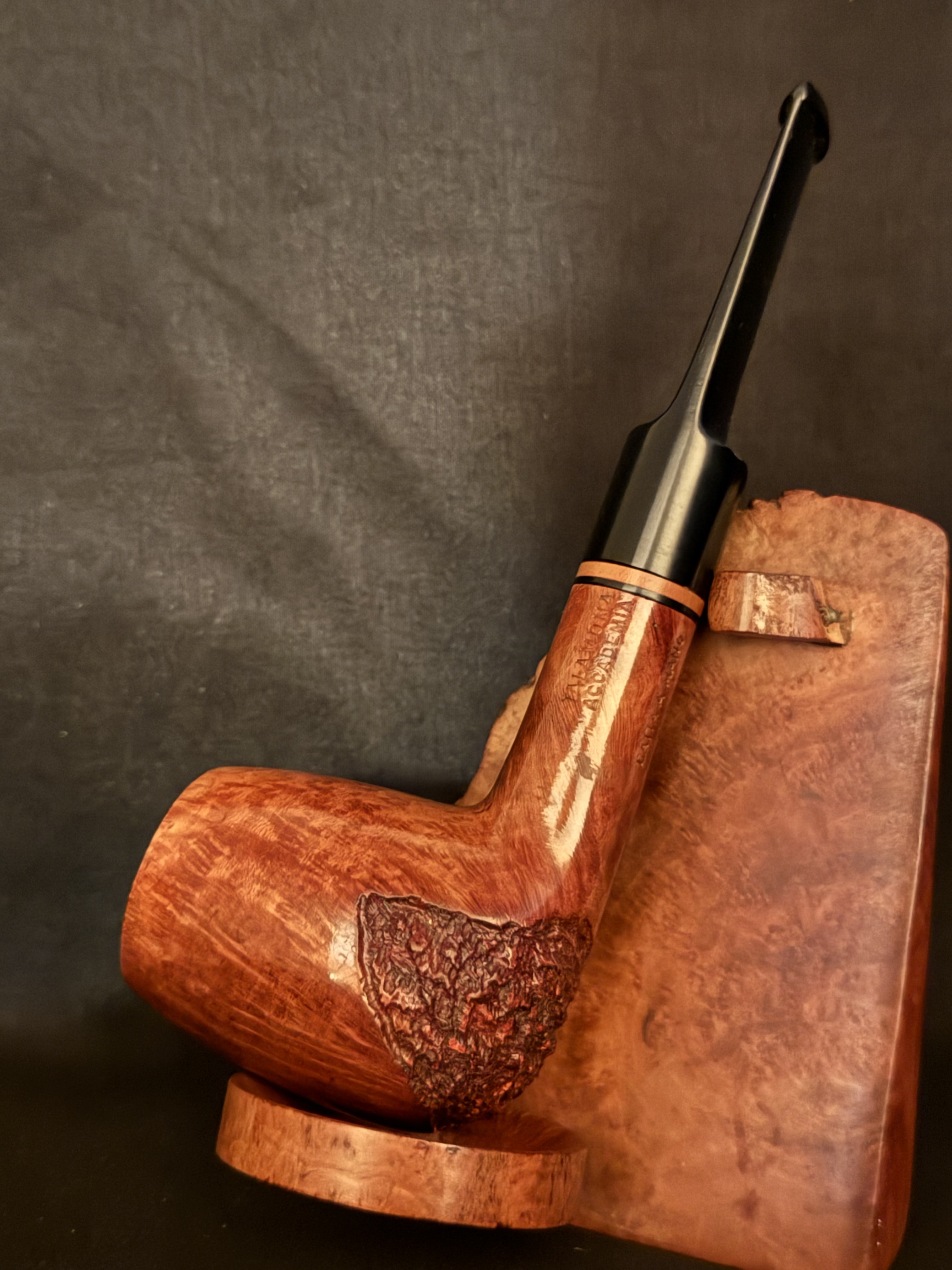 Talamona Accademia Smooth Rustic Straight Billiard Pipe, Italy, 9mm Filter