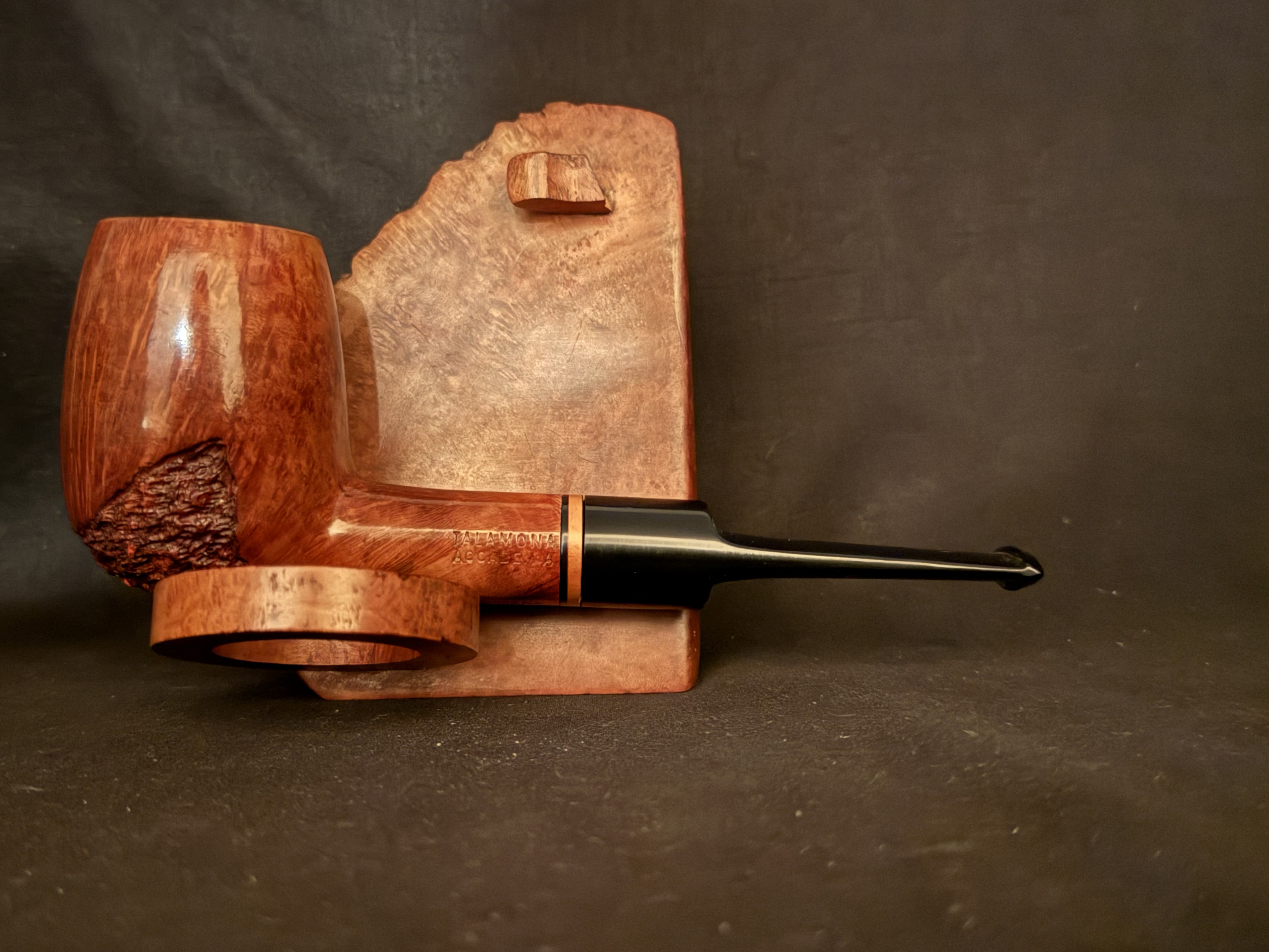 Talamona Accademia Smooth Rustic Straight Billiard Pipe, Italy, 9mm Filter 3