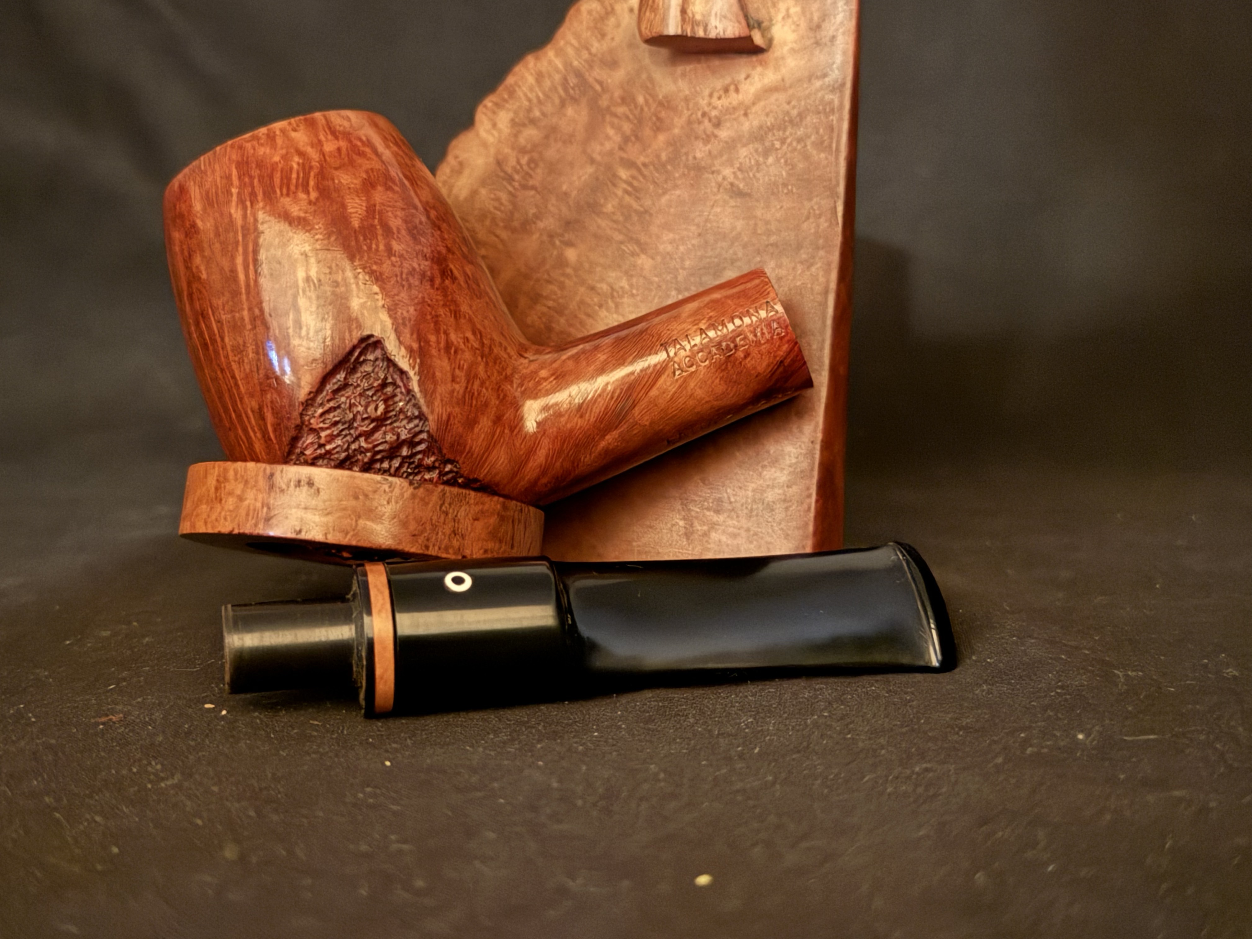 Talamona Accademia Smooth Rustic Straight Billiard Pipe, Italy, 9mm Filter 9