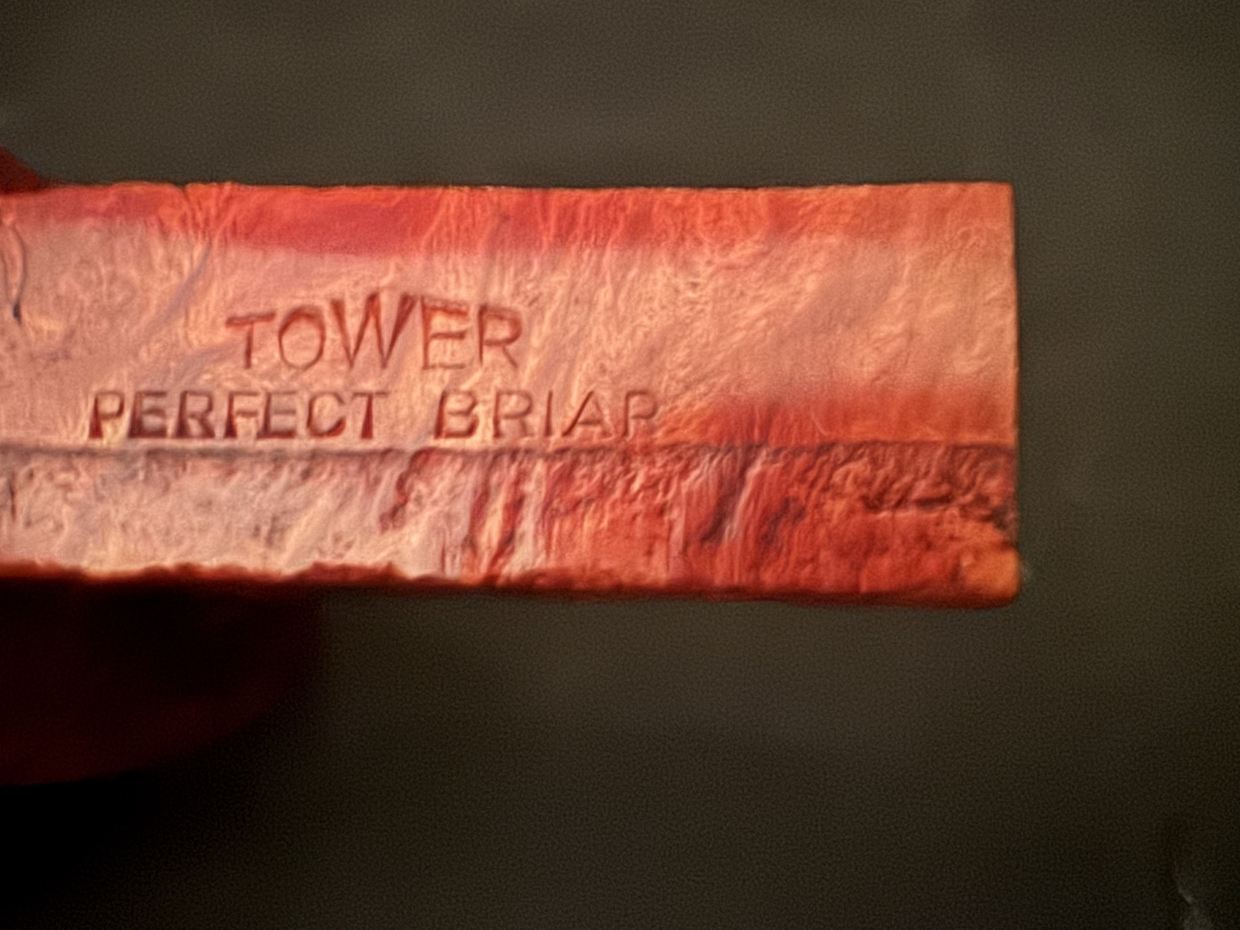 Tower Perfect Briar Sandblast Paneled Billiard Estate Pipe - Vulcanite Saddle Stem, Fishtail Mouthpiece 8