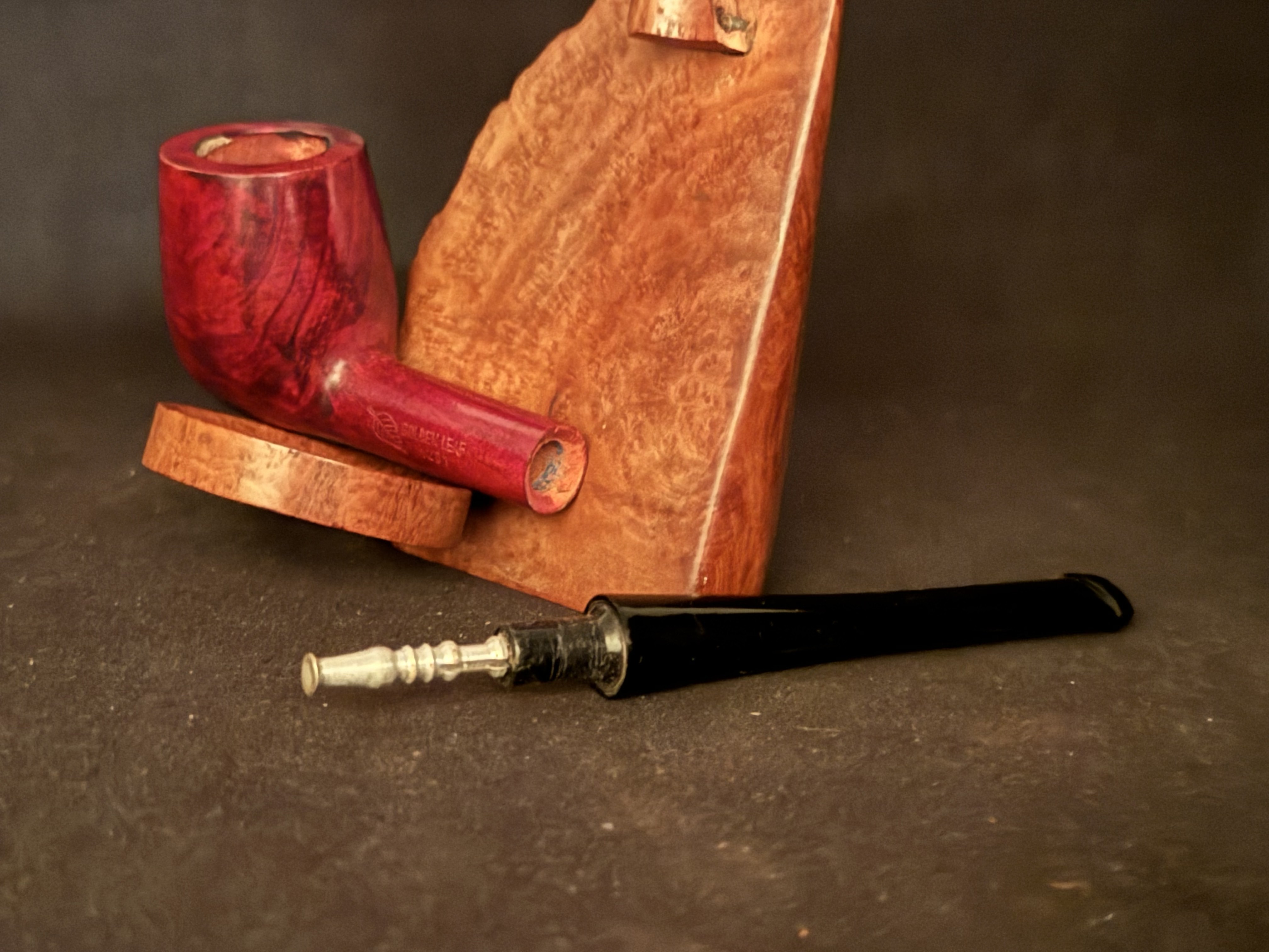 Golden Leaf 1201 Smooth Billiard Estate Pipe - New Old Stock, Unsmoked, Tapered Stem 9