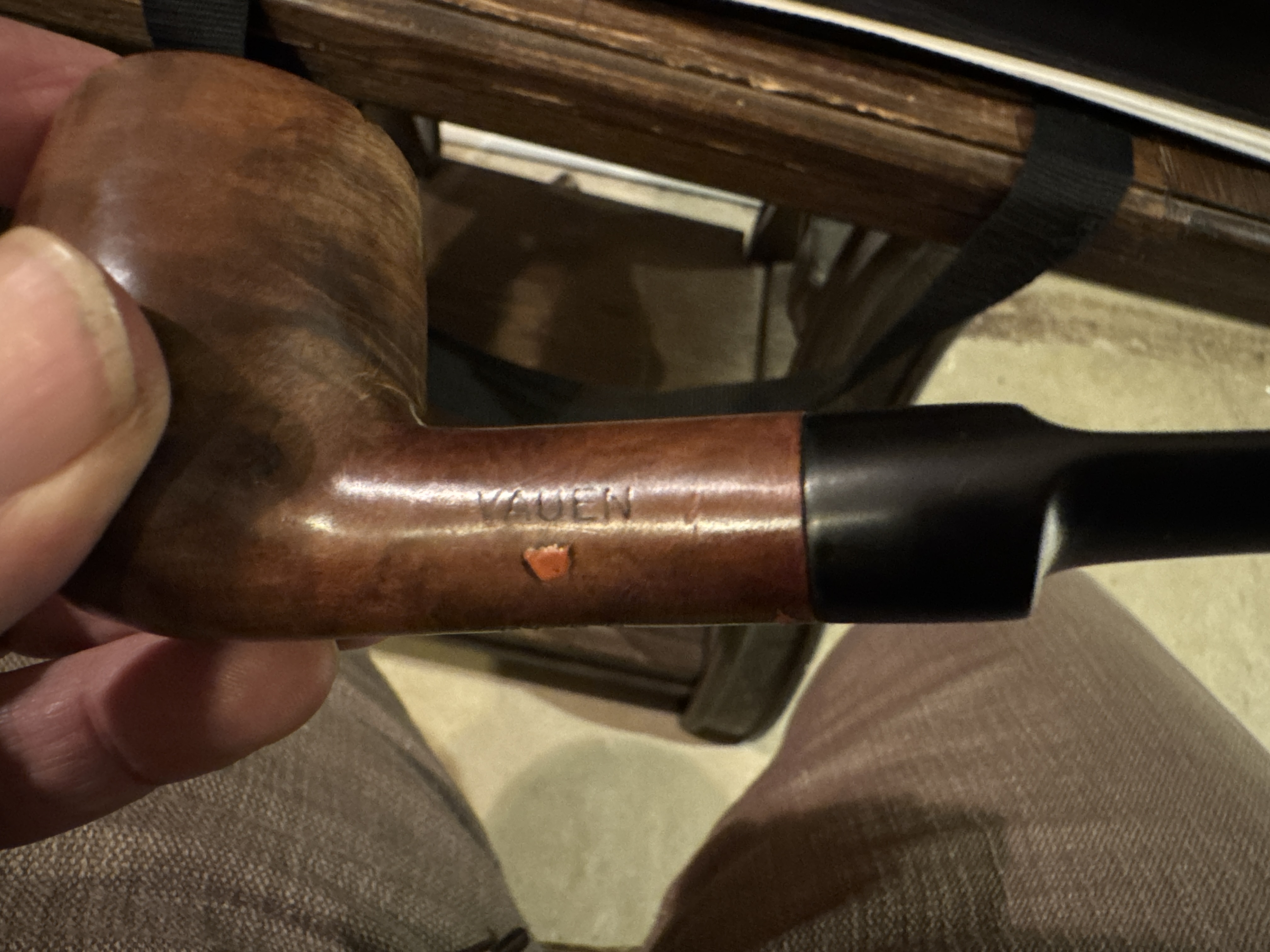 Vauen 3288 Straight Billiard Smooth Estate Pipe, Vulcanite Saddle Stem 9