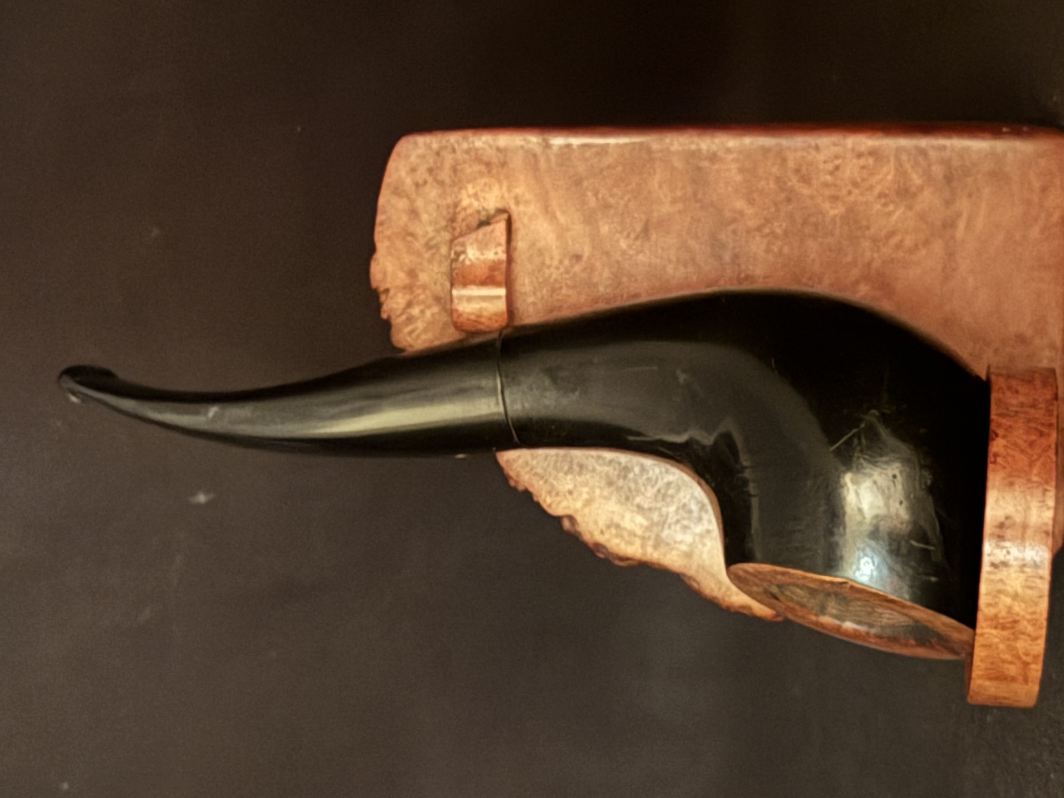 Vauen Apple Shape Smooth Ebony Finish Vulcanite Tapered Stem 9mm Fishtail Estate Pipe