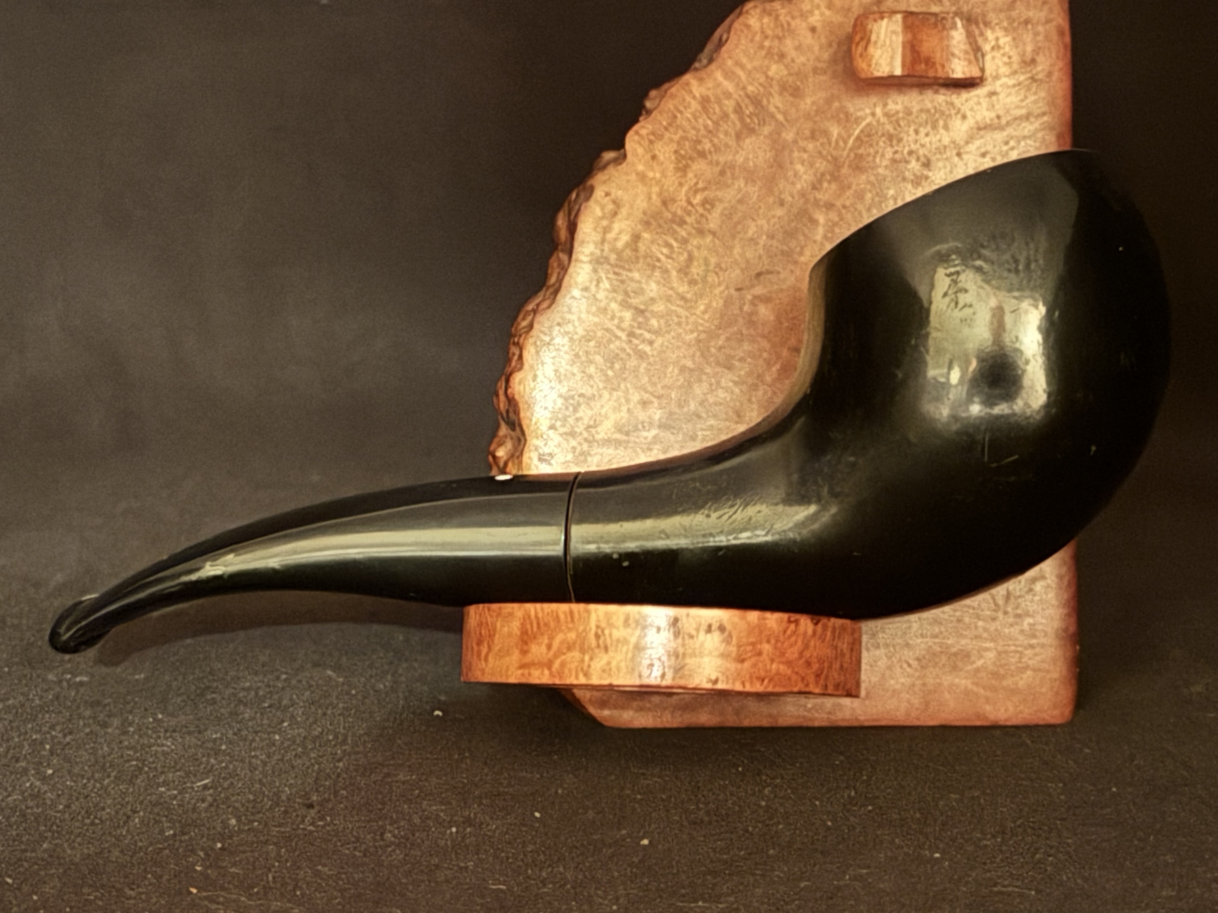 Vauen Apple Shape Smooth Ebony Finish Vulcanite Tapered Stem 9mm Fishtail Estate Pipe 4