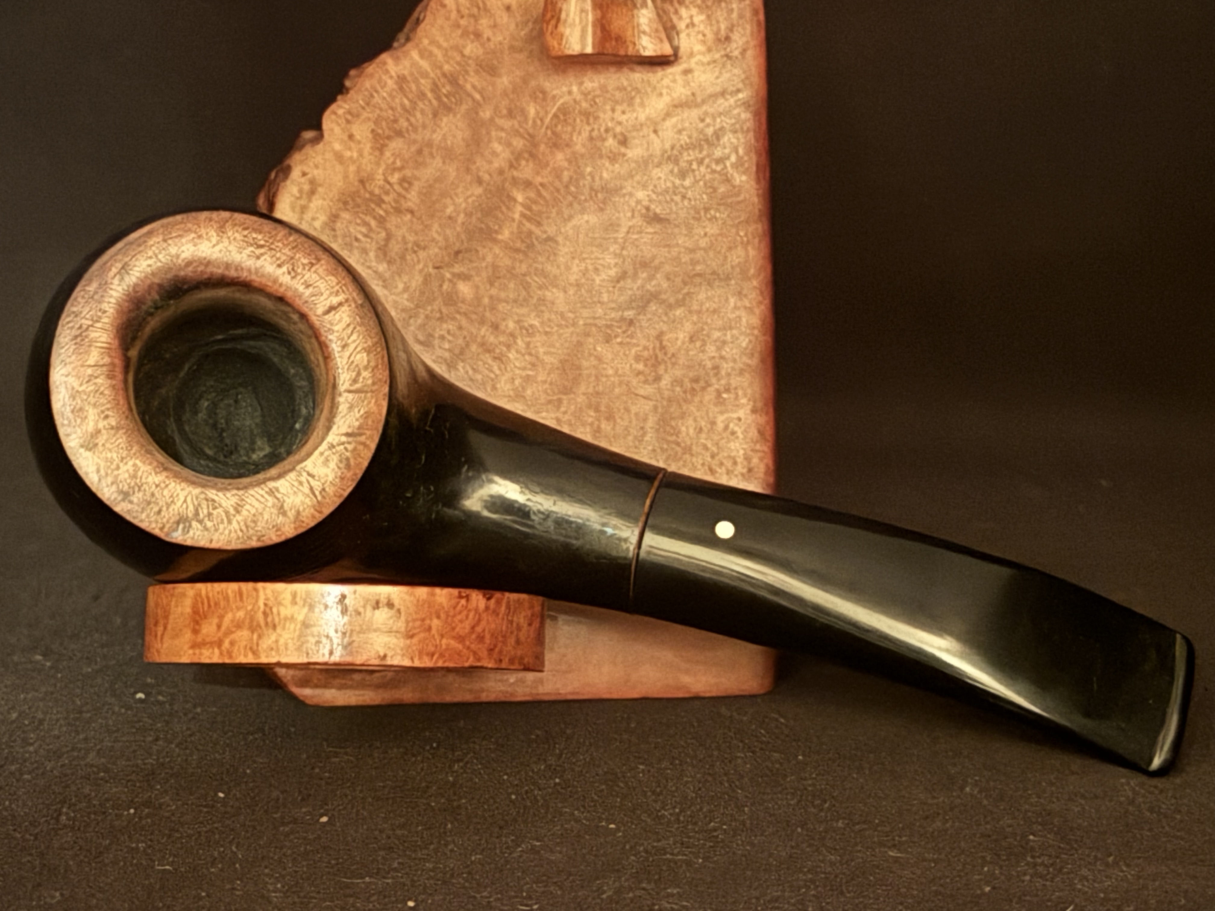 Vauen Apple Shape Smooth Ebony Finish Vulcanite Tapered Stem 9mm Fishtail Estate Pipe 5