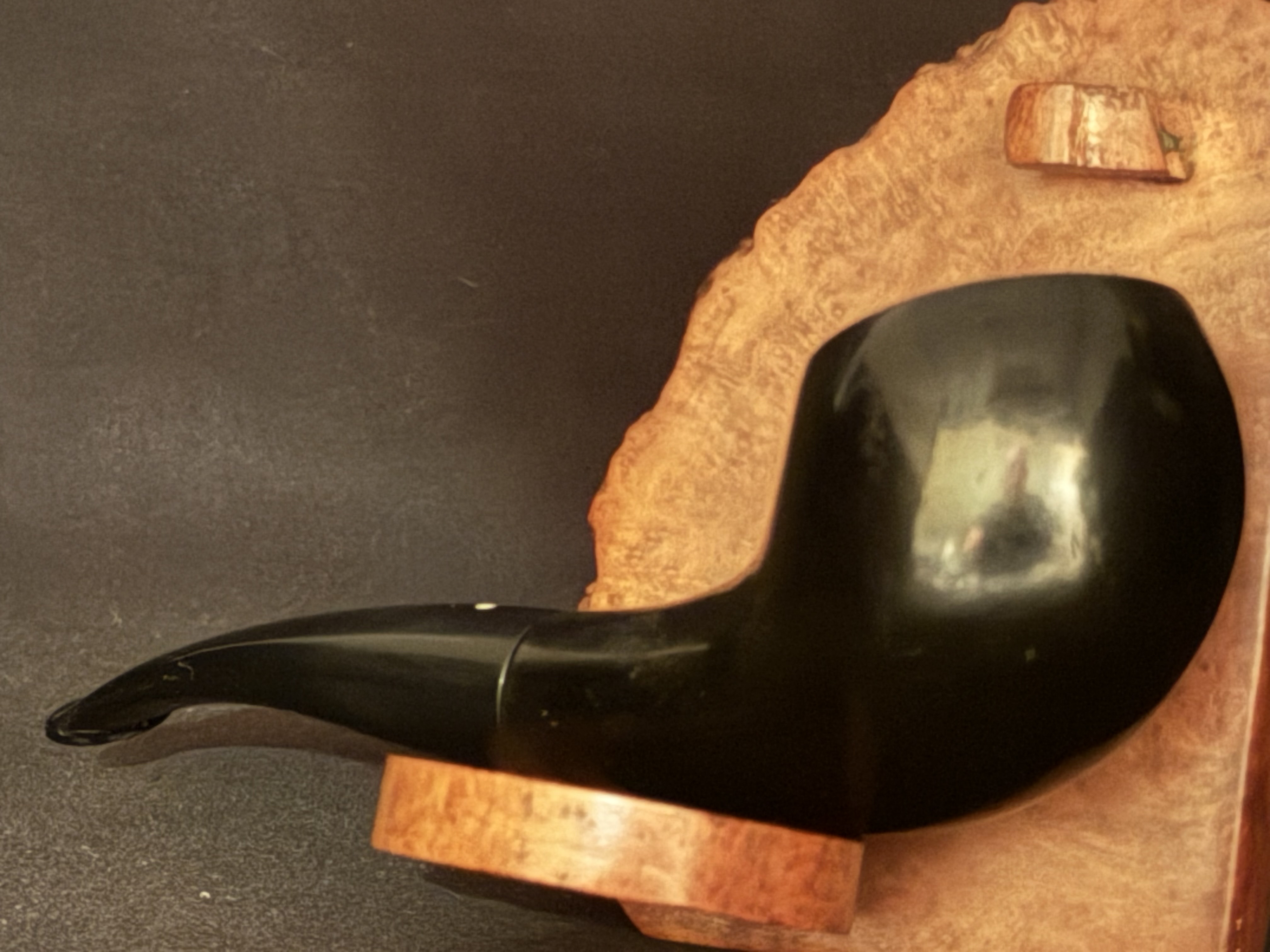 Vauen Apple Shape Smooth Ebony Finish Vulcanite Tapered Stem 9mm Fishtail Estate Pipe 7