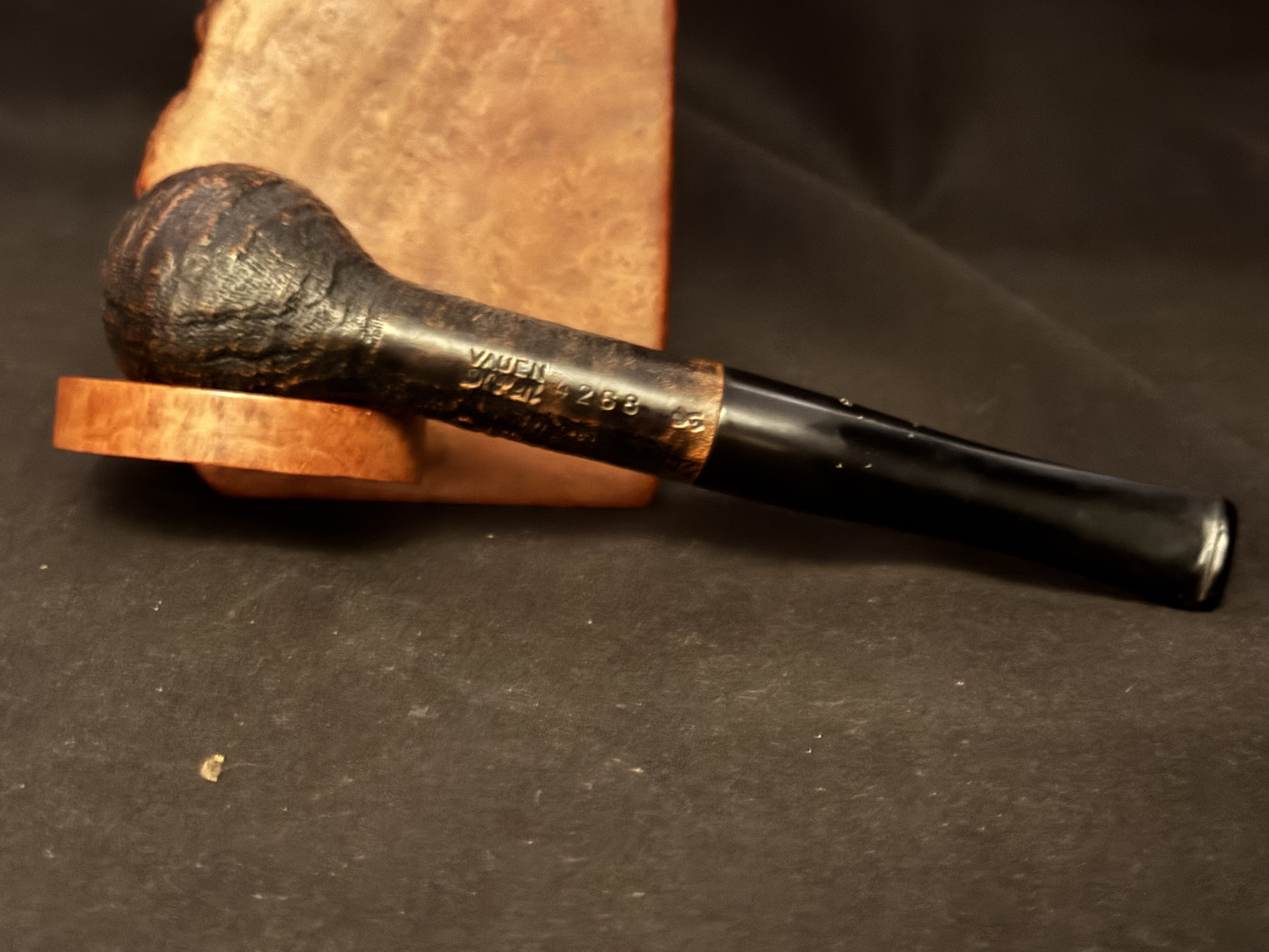 Vauen Dr. Perl 4268 Sandblast Straight Billiard Estate Pipe 9mm Filter 5