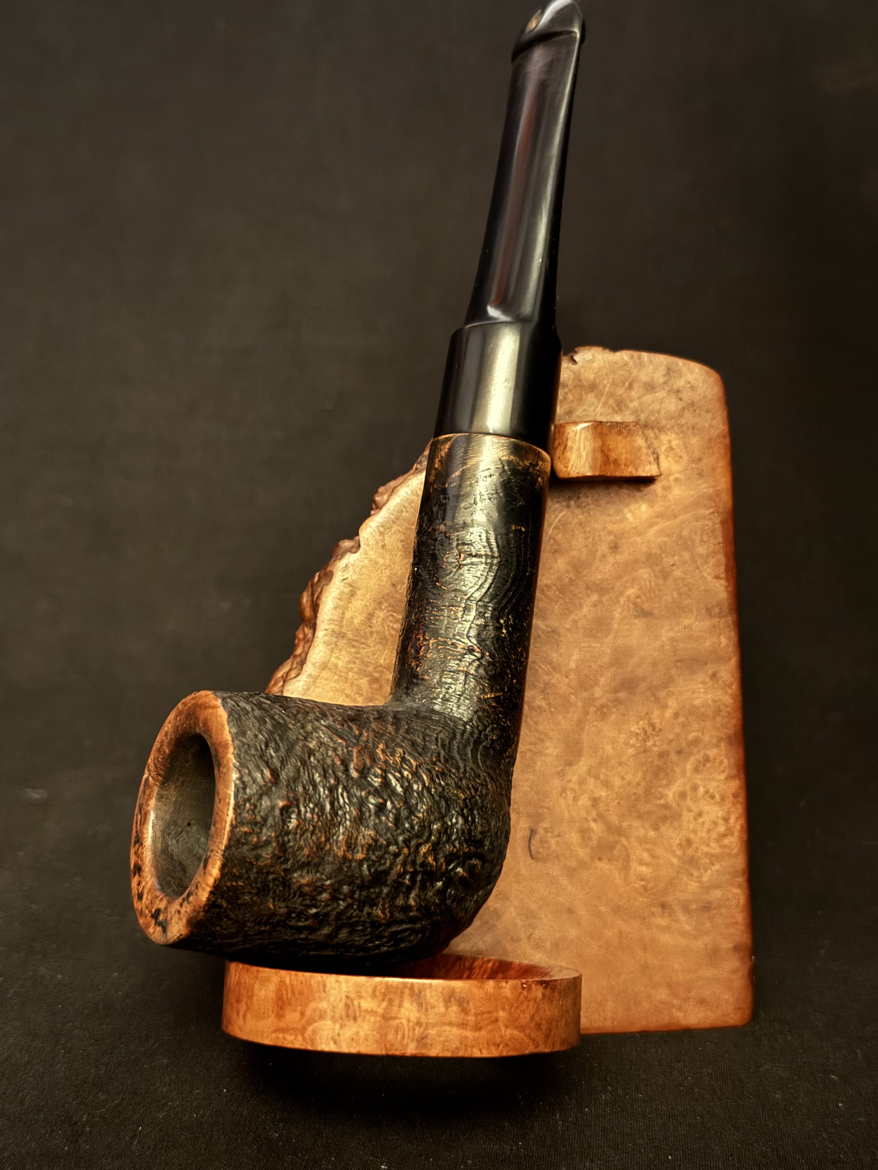 Vauen Dr. Perl 5242 Sandblast Straight Billiard Vulcanite Saddle Stem Estate Pipe