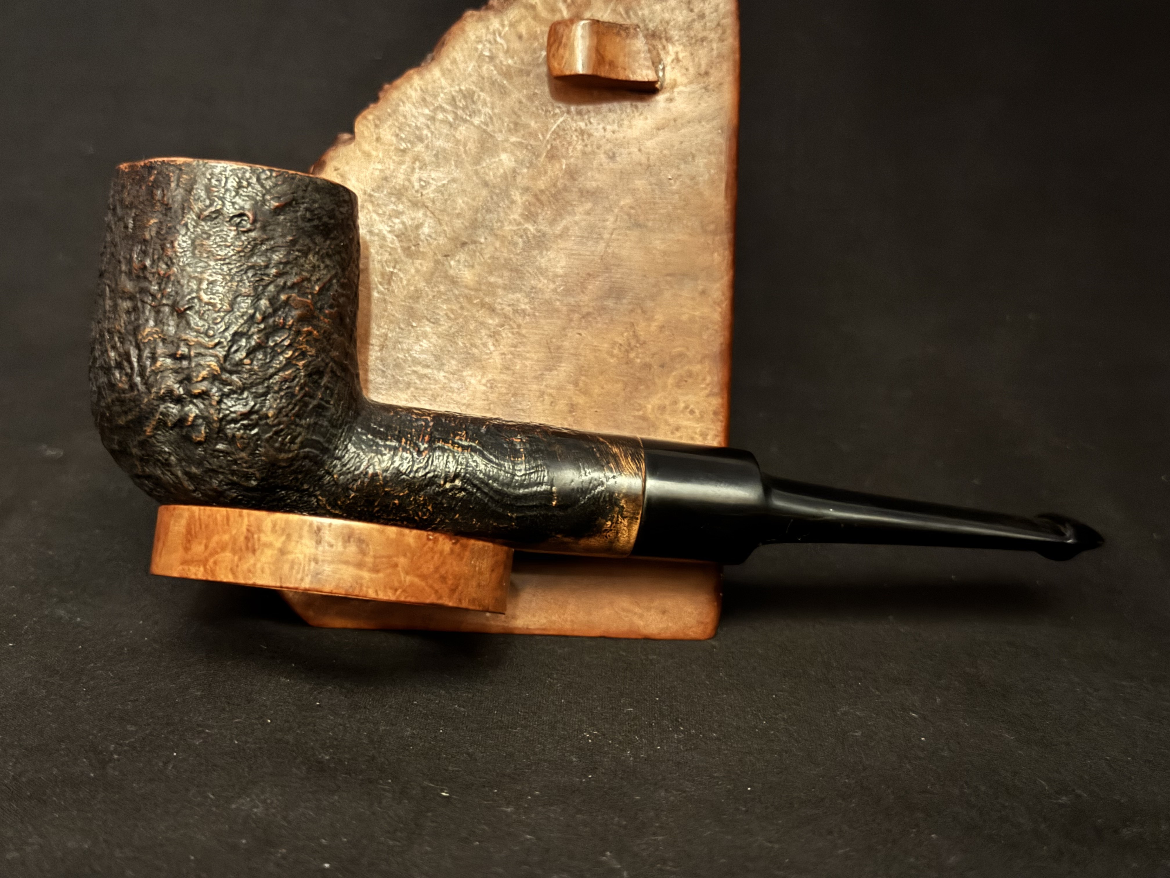 Vauen Dr. Perl 5242 Sandblast Straight Billiard Vulcanite Saddle Stem Estate Pipe 3