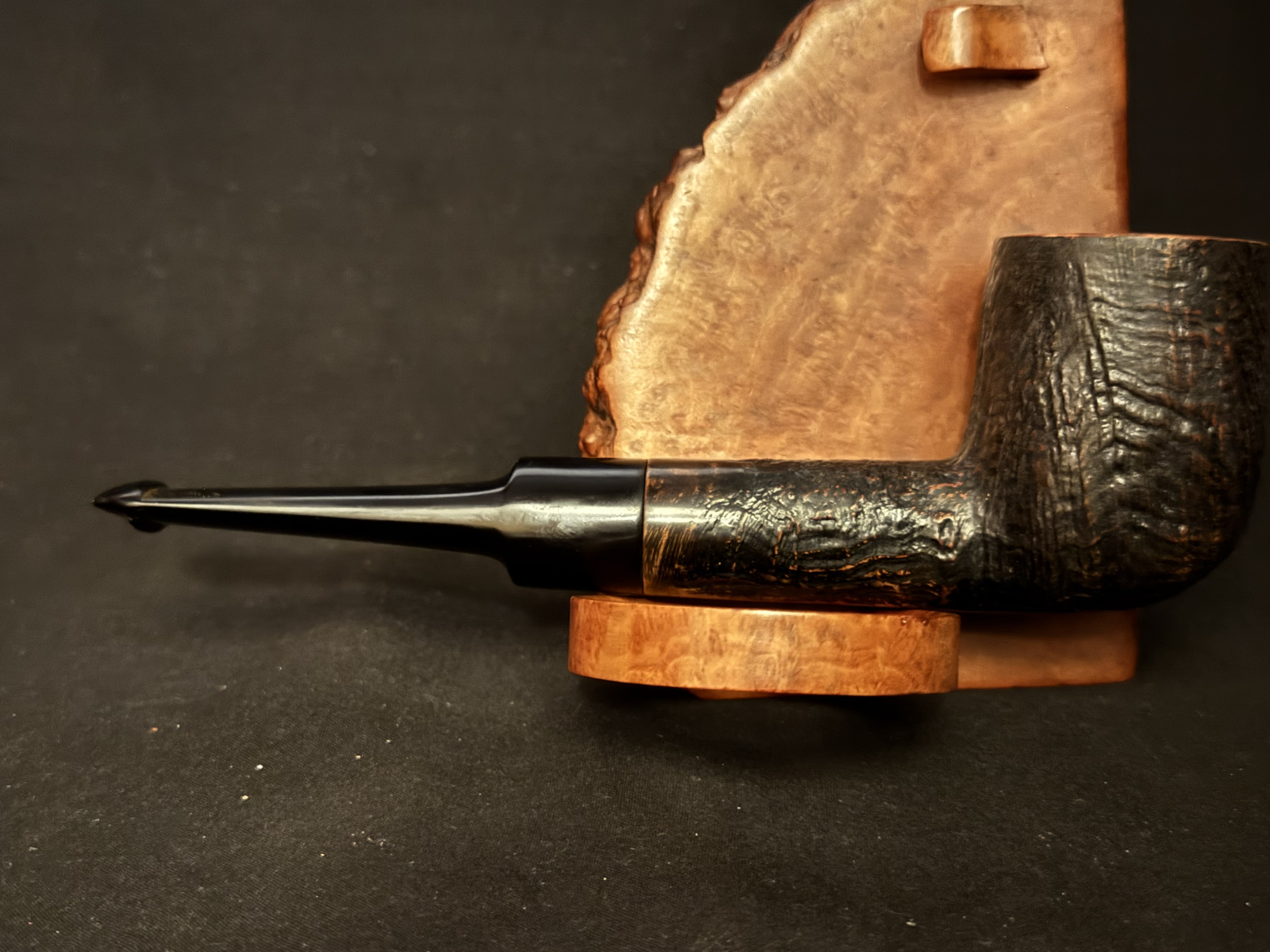 Vauen Dr. Perl 5242 Sandblast Straight Billiard Vulcanite Saddle Stem Estate Pipe 4